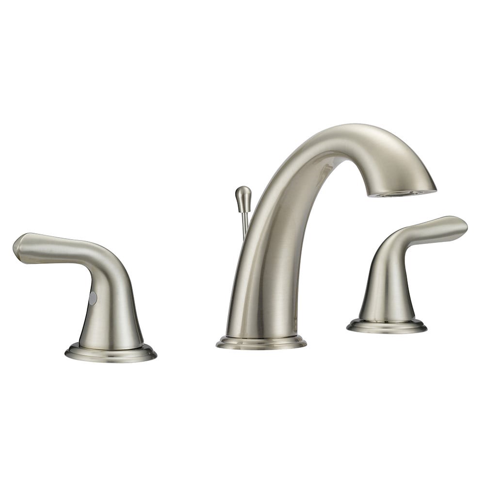 slide 6 of 6, Project Source Dover Brushed Nickel Widespread 2-handle WaterSense Mid-arc Residential Handle Bathroom Sink Faucet with Drain, 1 ct