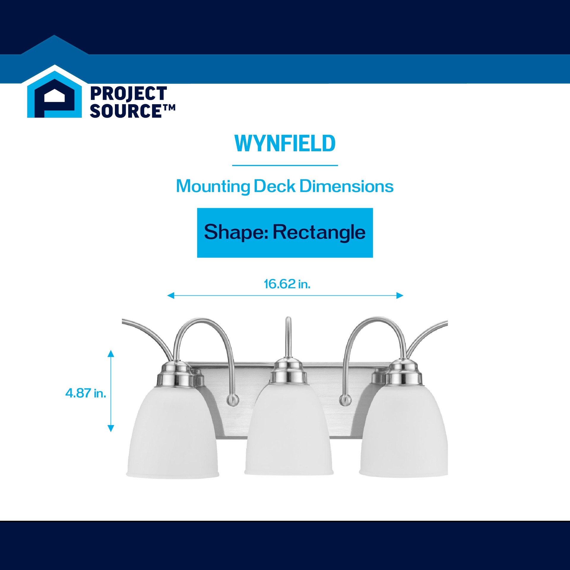 slide 4 of 6, Project Source Wynfield 31.5-in 5 -Light Brushed Nickel Traditional Vanity light, 1 ct