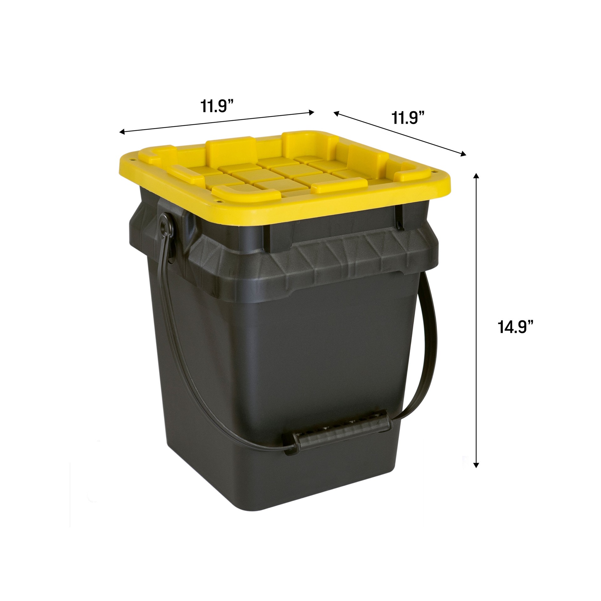 slide 2 of 6, Project Source Commander Small 5.0 -Gallons ( 20.0 -Quarts ) Black Heavy Duty Stackable Tote with Standard Snap Lid, 1 ct