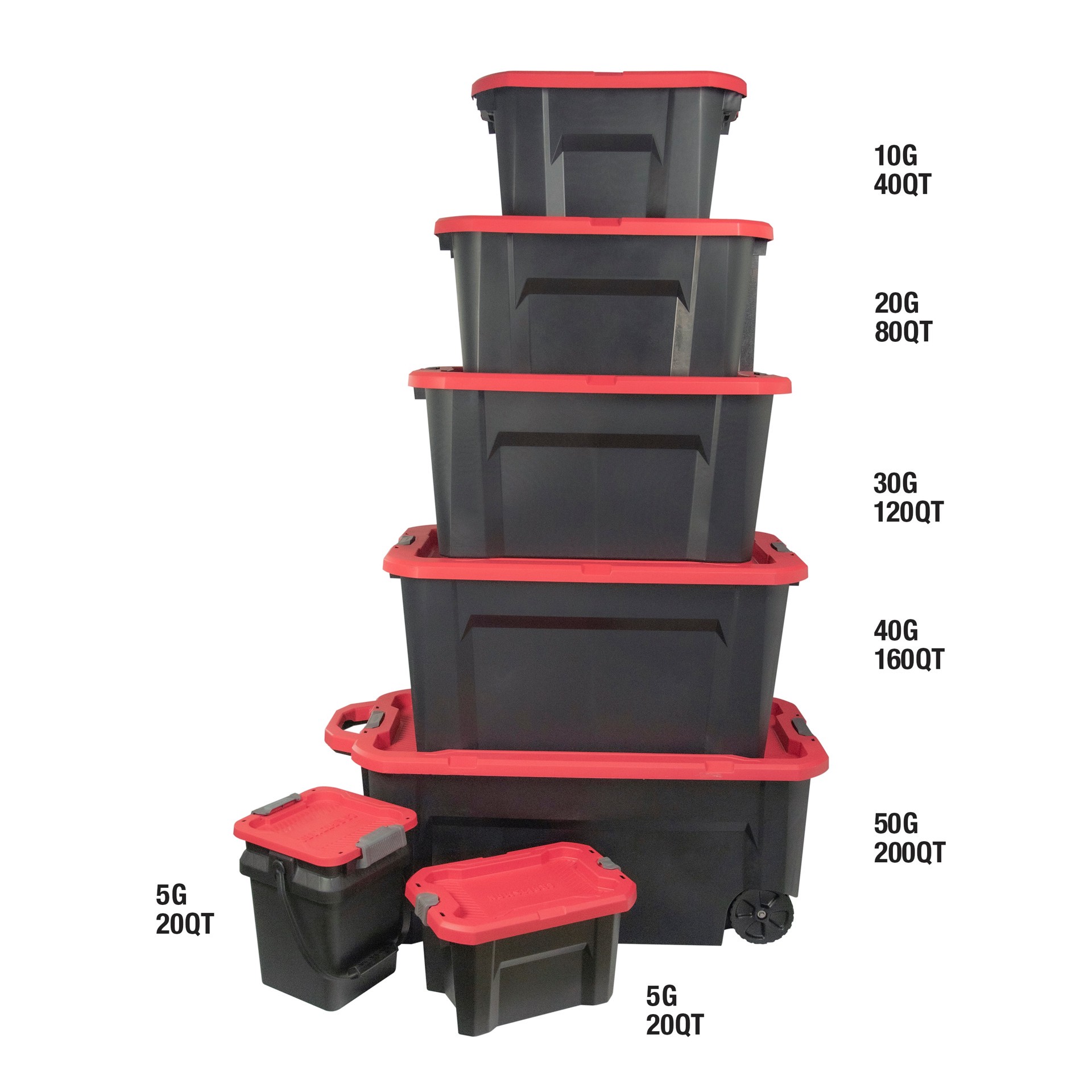slide 6 of 6, CRAFTSMAN X-large 50.0 -Gallons ( 200.0 -Quarts ) Black Heavy Duty Rolling Stackable Tote with Latching Lid, 1 ct