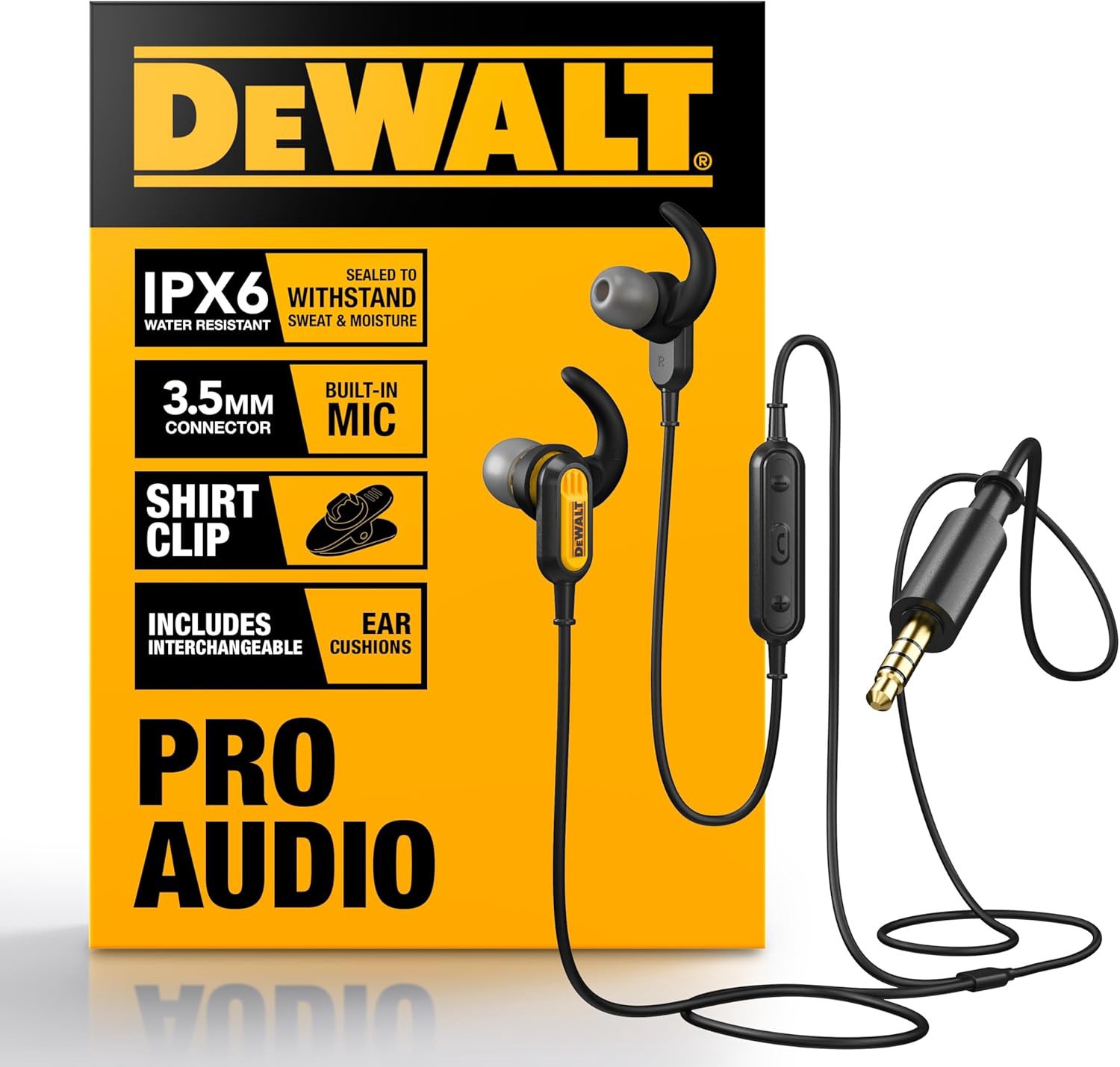 slide 1 of 6, DEWALT Jobsite Pro Earbud Headphones, 1 ct