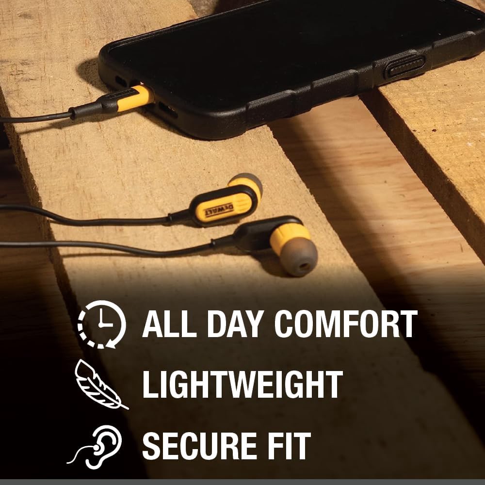 slide 5 of 6, DEWALT Jobsite Pro Earbud Headphones, 1 ct