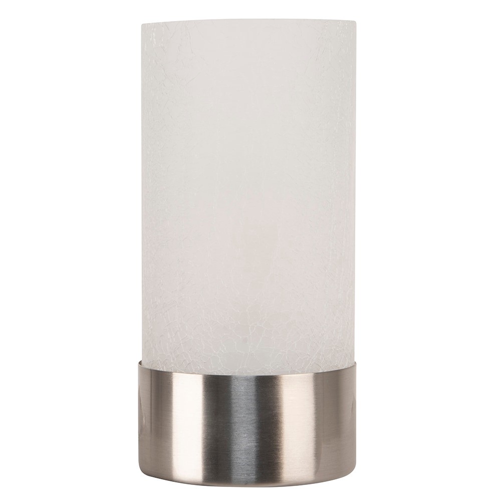 slide 2 of 6, allen + roth 10-in Brushed nickel Touch Uplight Table Lamp with Glass Shade, 1 ct