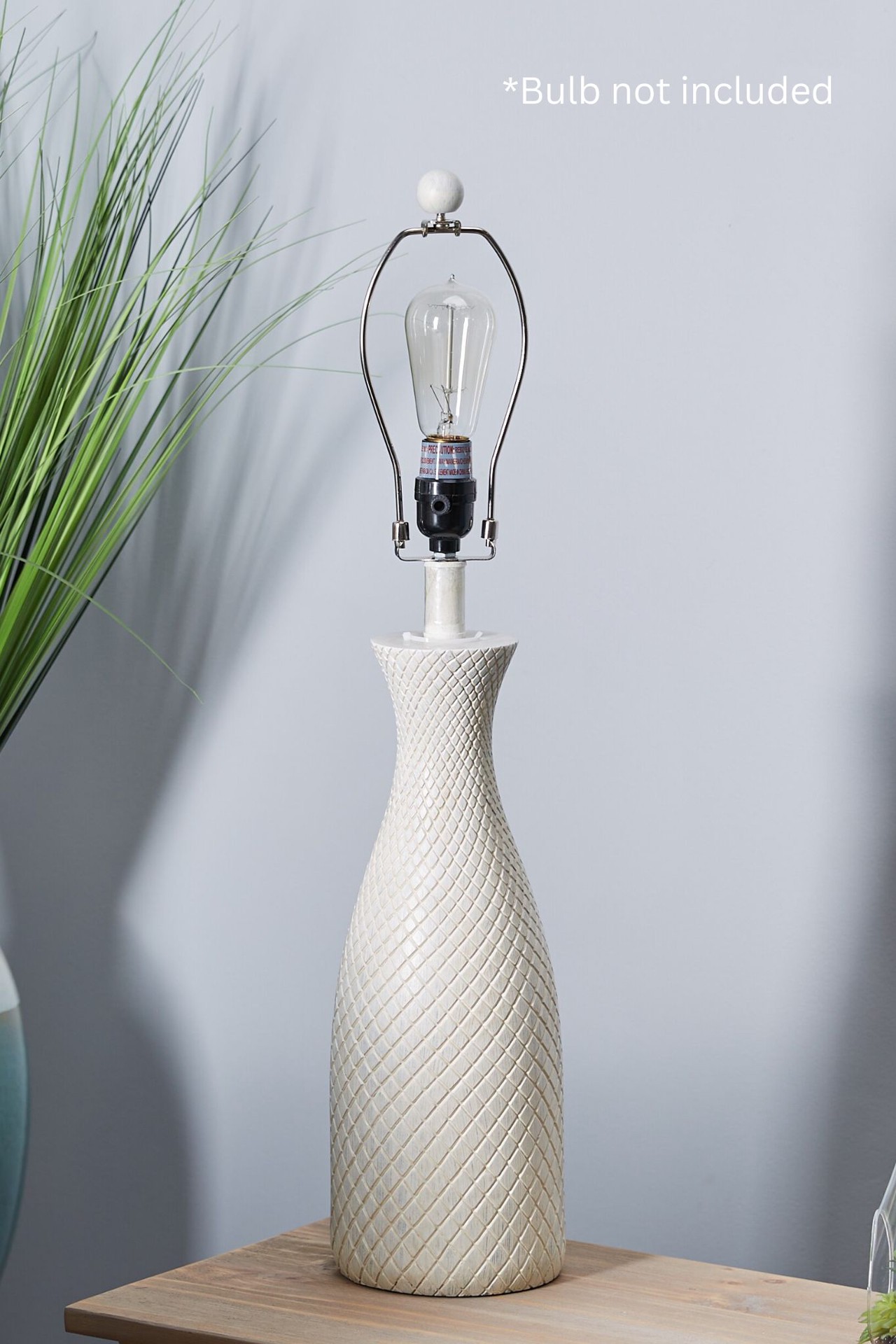 slide 5 of 6, allen + roth 27-in White Plug-in 3-way Lamp Base, 1 ct