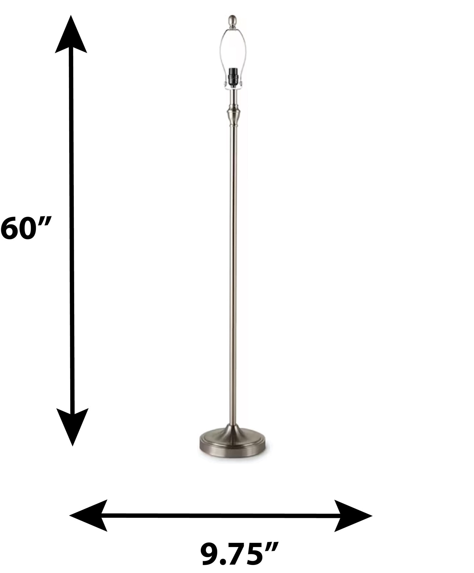 slide 4 of 6, allen + roth 60-in Brushed Nickel Plug-in 3-way Metal Lamp Base, 1 ct