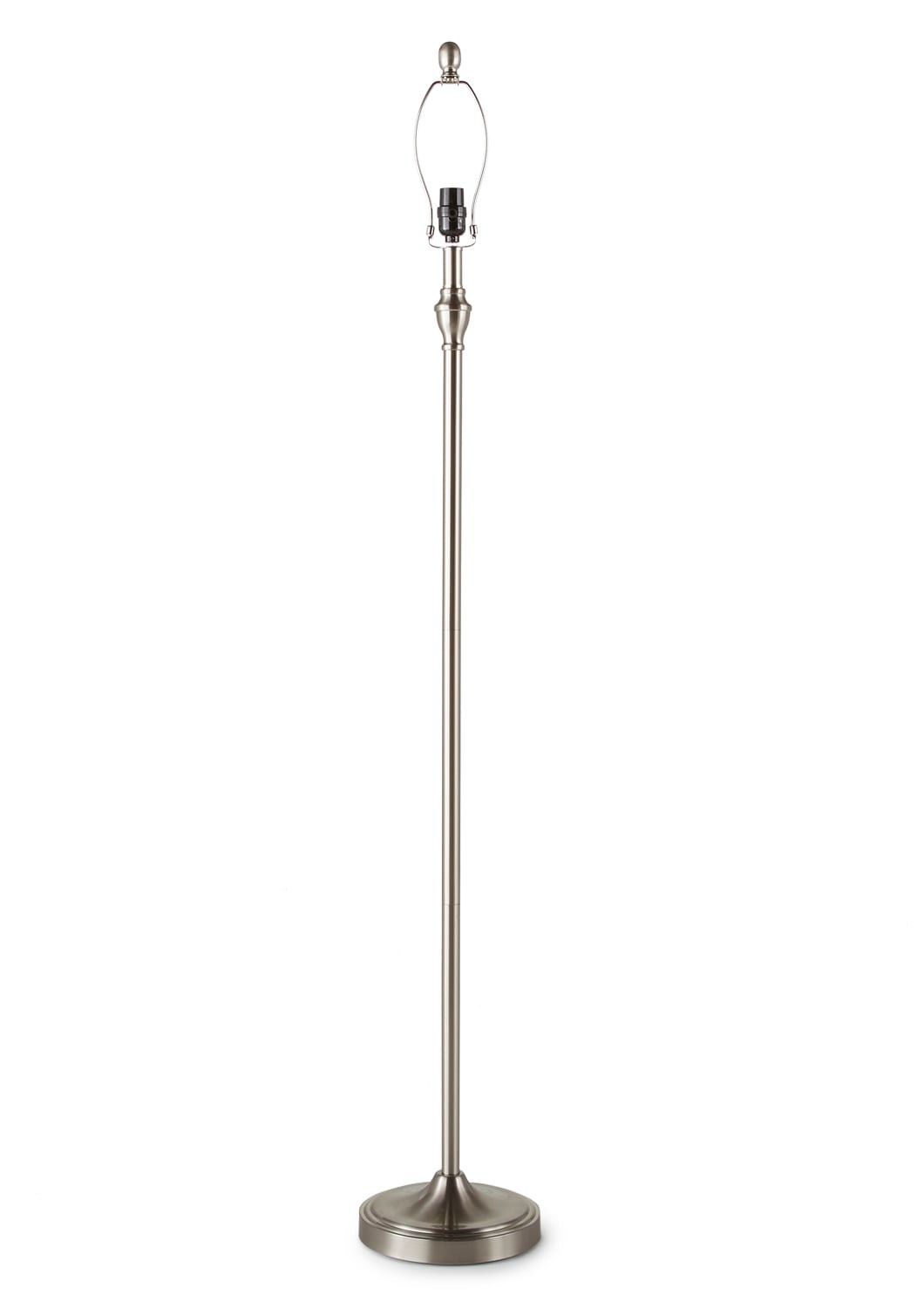 slide 1 of 6, allen + roth 60-in Brushed Nickel Plug-in 3-way Metal Lamp Base, 1 ct