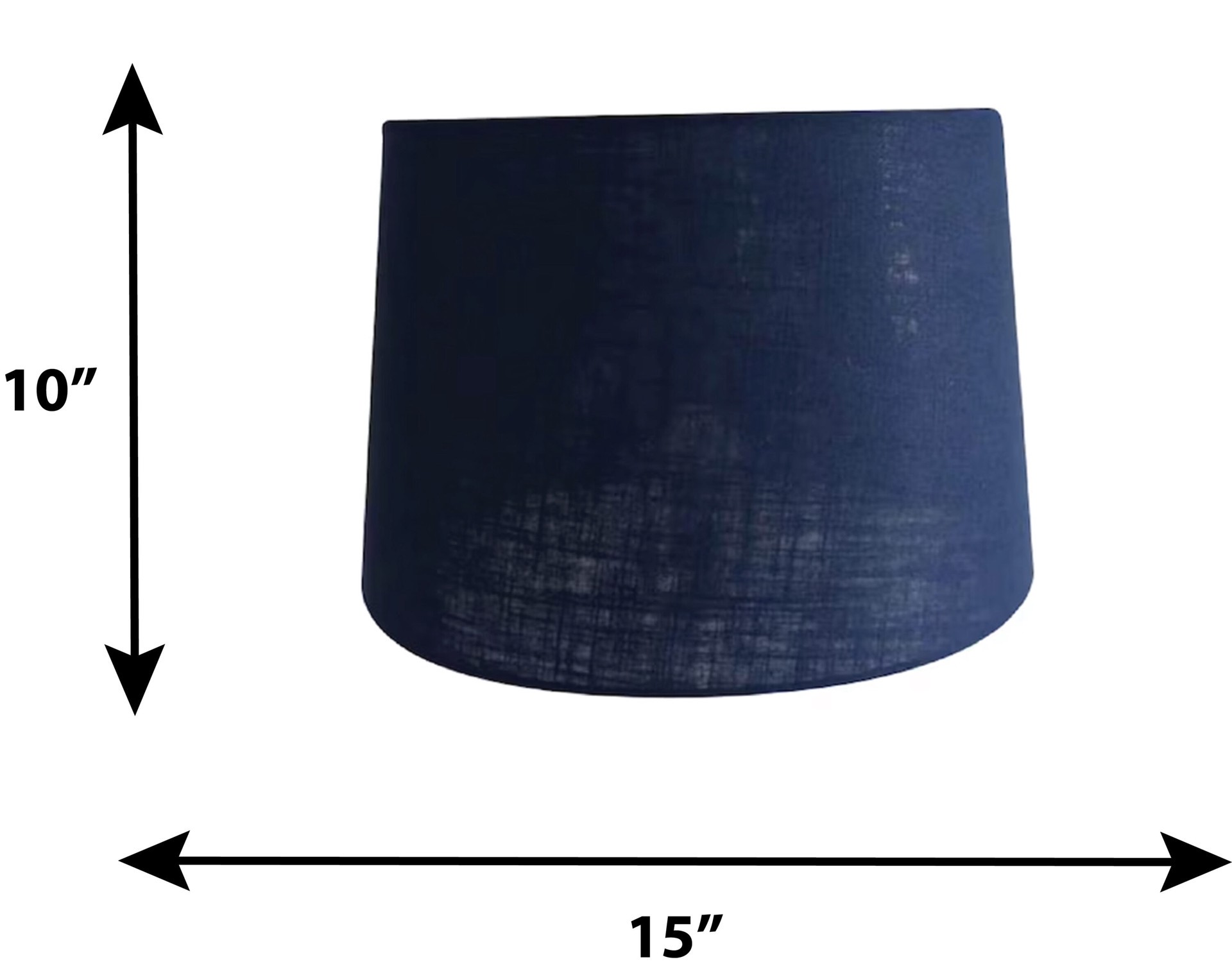 slide 5 of 5, allen + roth 10-in x 15-in Navy Fabric Drum Lamp Shade, 1 ct