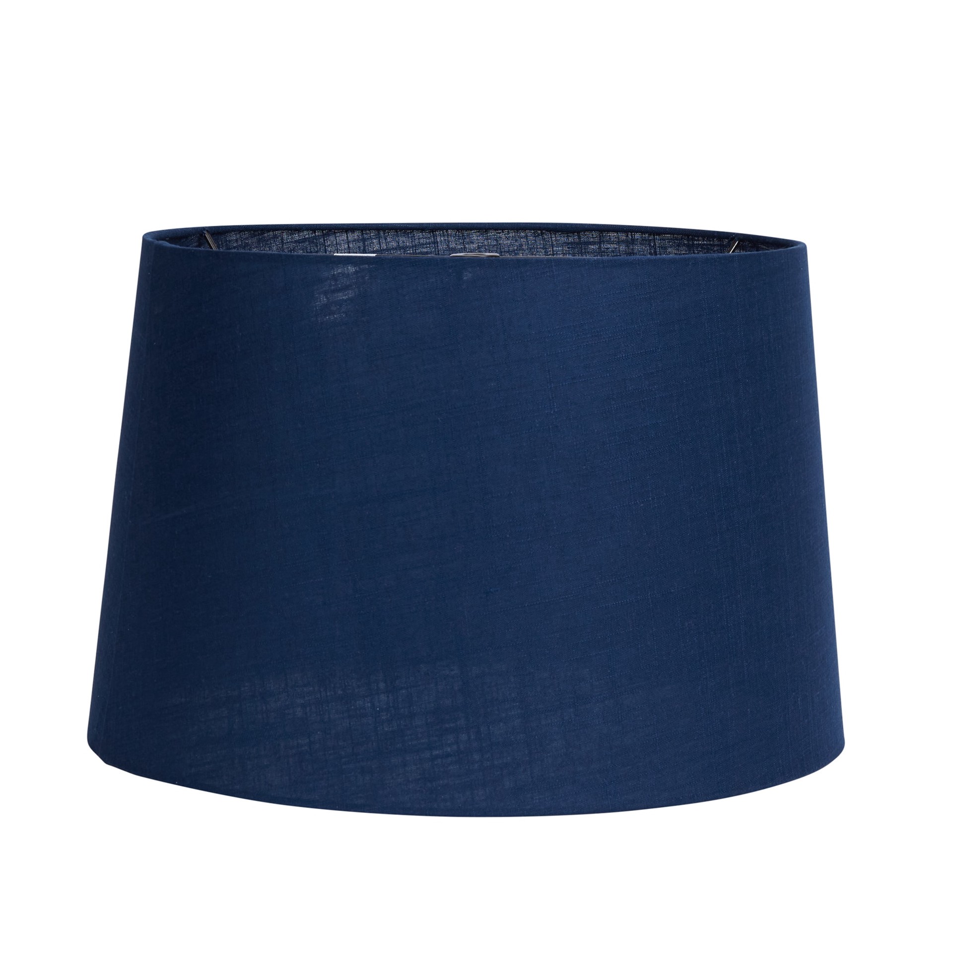 slide 1 of 5, allen + roth 10-in x 15-in Navy Fabric Drum Lamp Shade, 1 ct