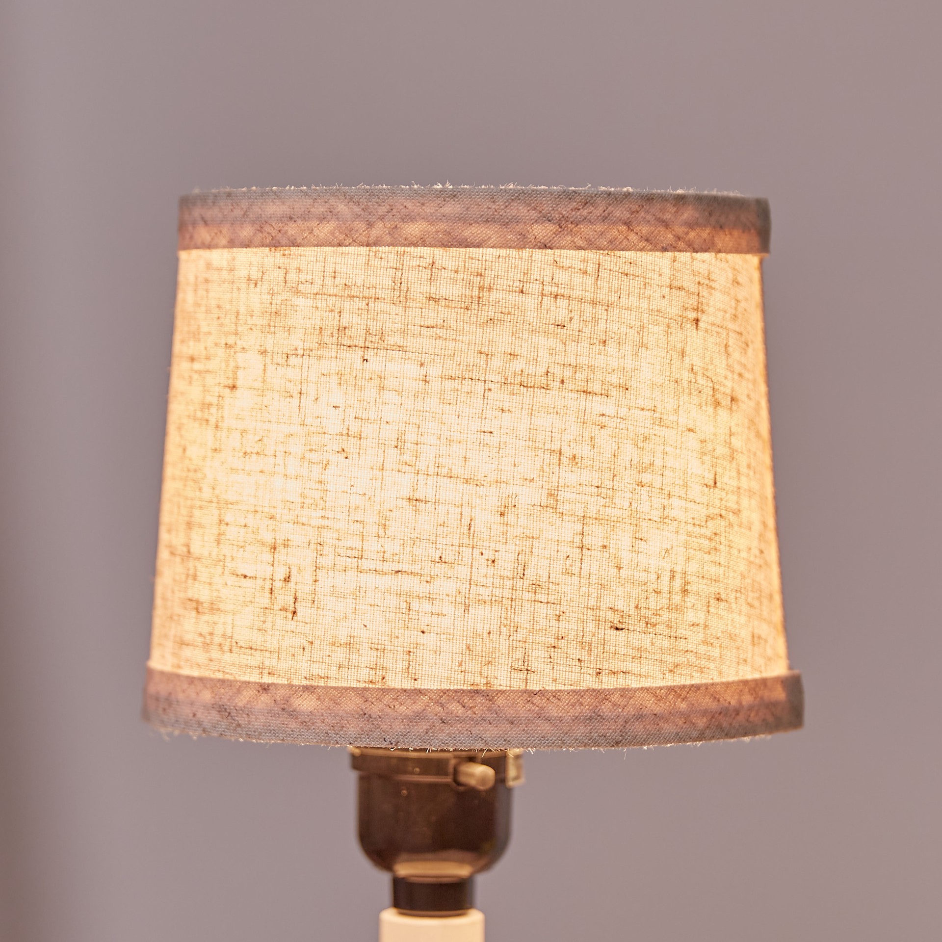 slide 3 of 6, allen + roth 4.5-in x 5.75-in Light gray Fabric Drum Lamp Shade, 1 ct