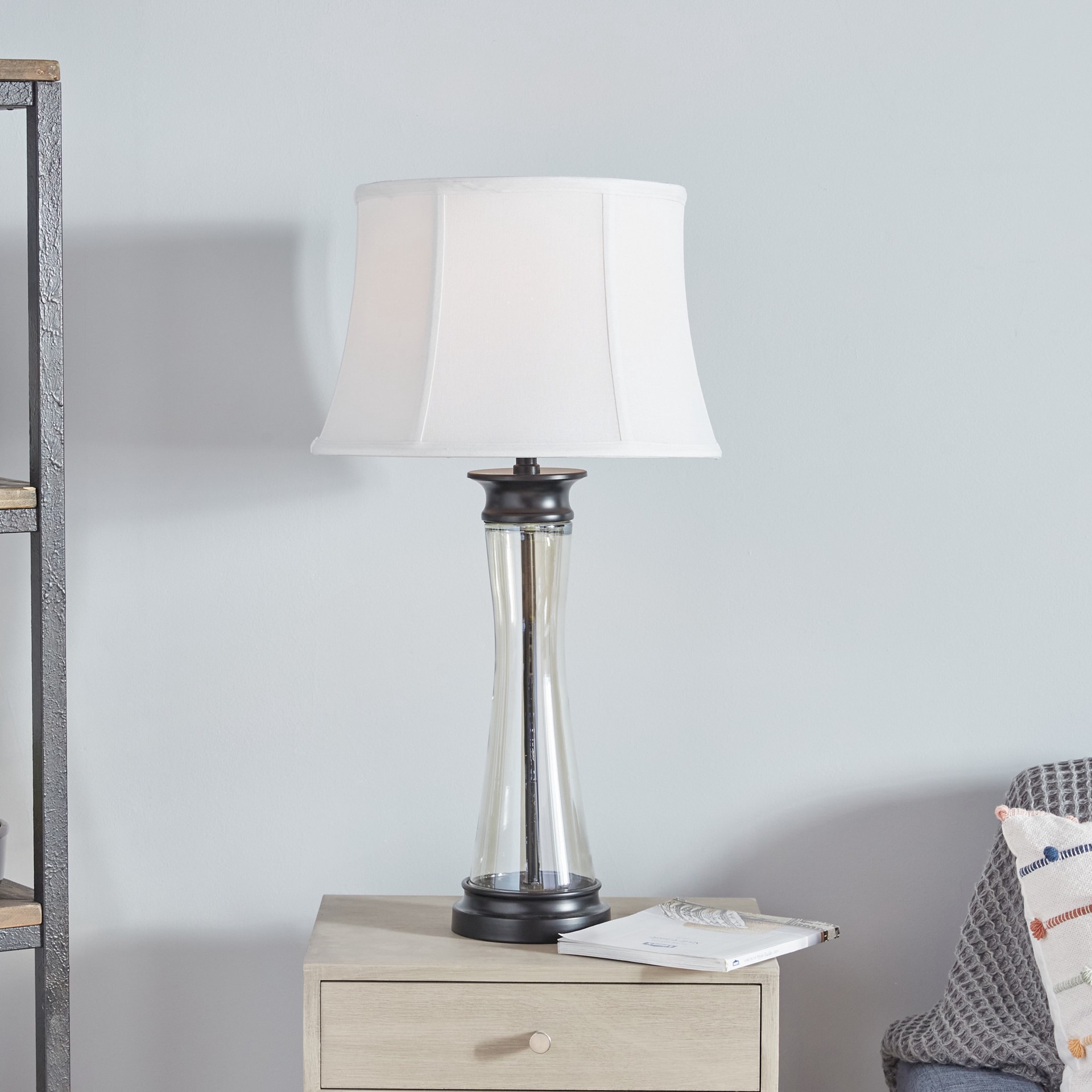 slide 5 of 6, allen + roth 10-in x 15-in White Fabric Bell Lamp Shade, 1 ct