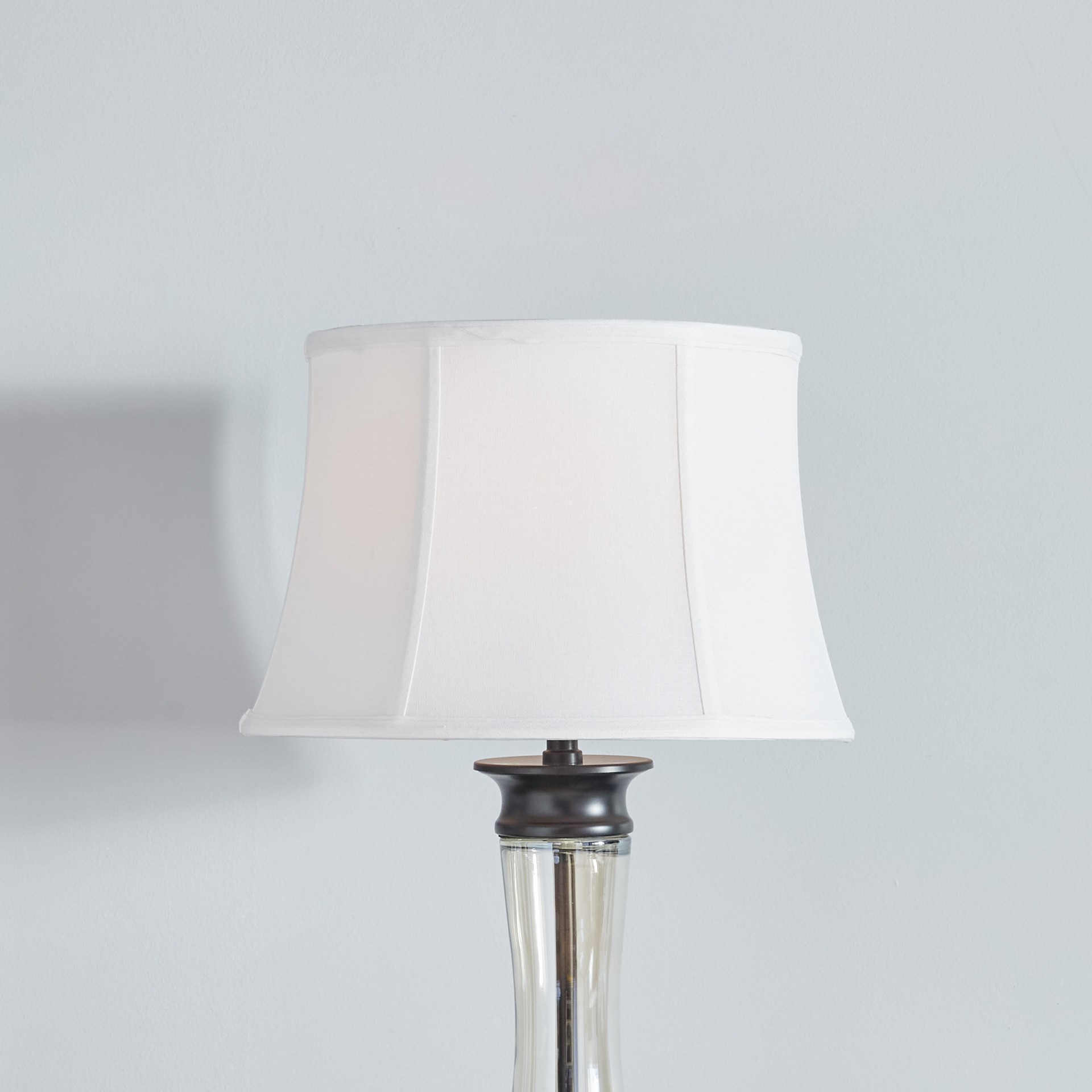 slide 4 of 6, allen + roth 10-in x 15-in White Fabric Bell Lamp Shade, 1 ct