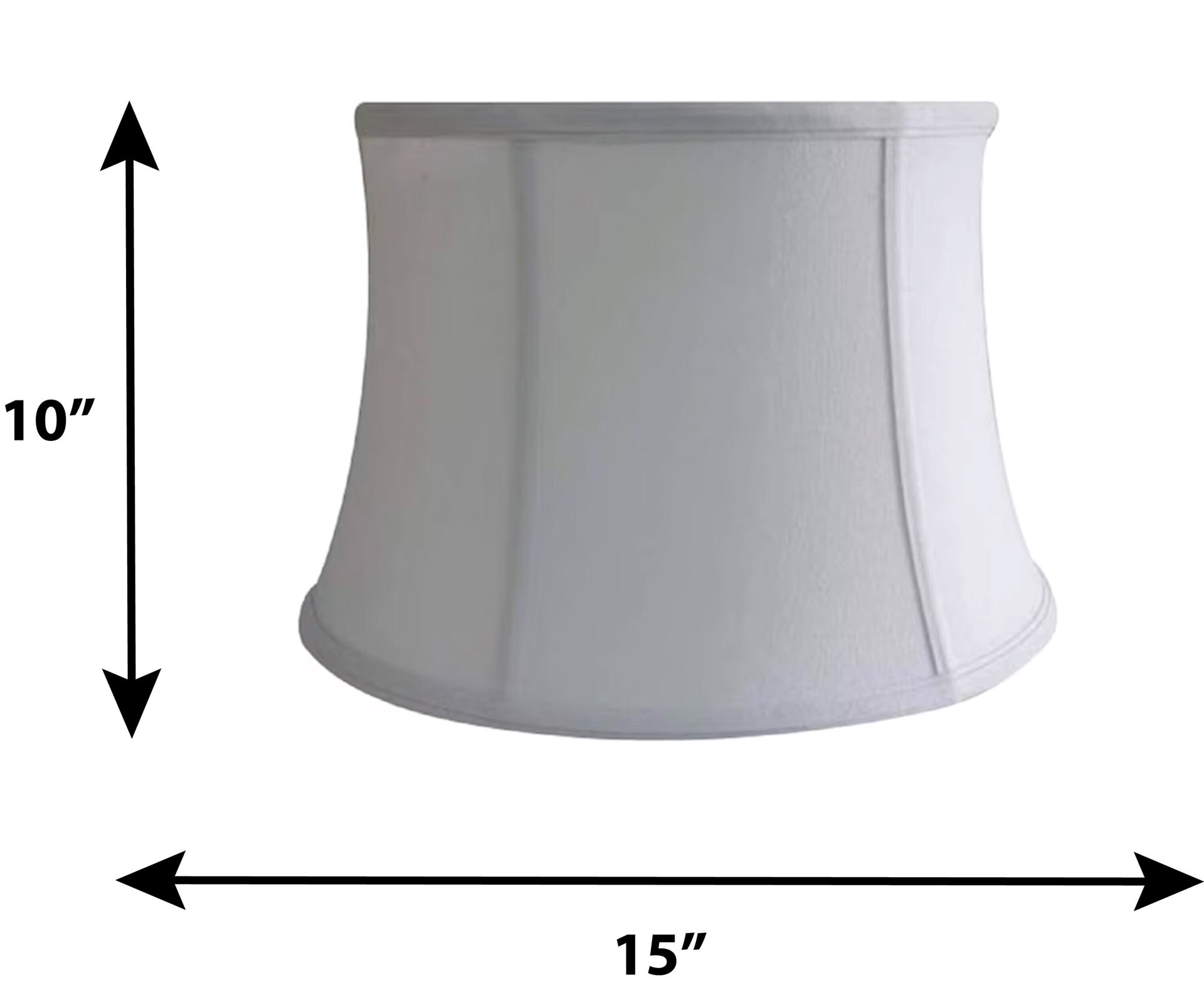 slide 2 of 6, allen + roth 10-in x 15-in White Fabric Bell Lamp Shade, 1 ct