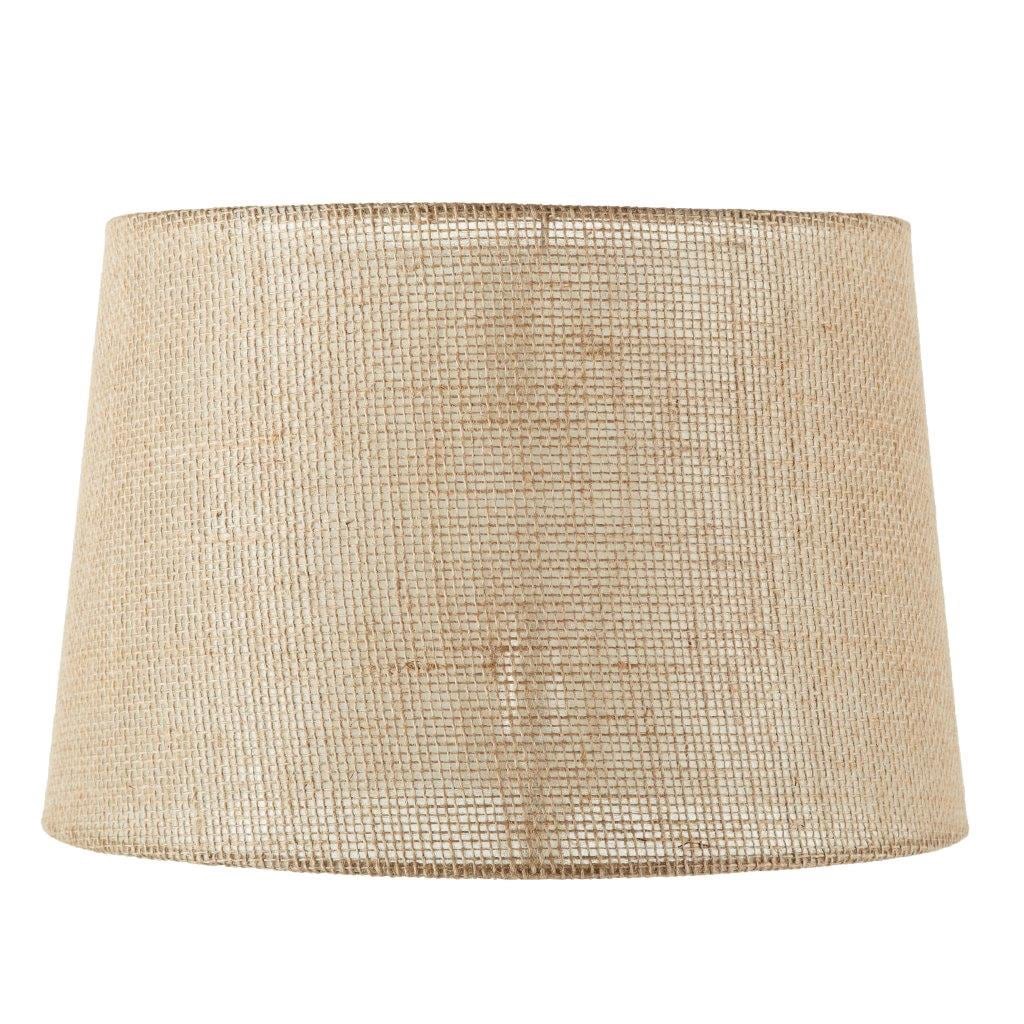slide 1 of 6, allen + roth 10-in x 15-in Burlap Plastic Drum Lamp Shade, 1 ct
