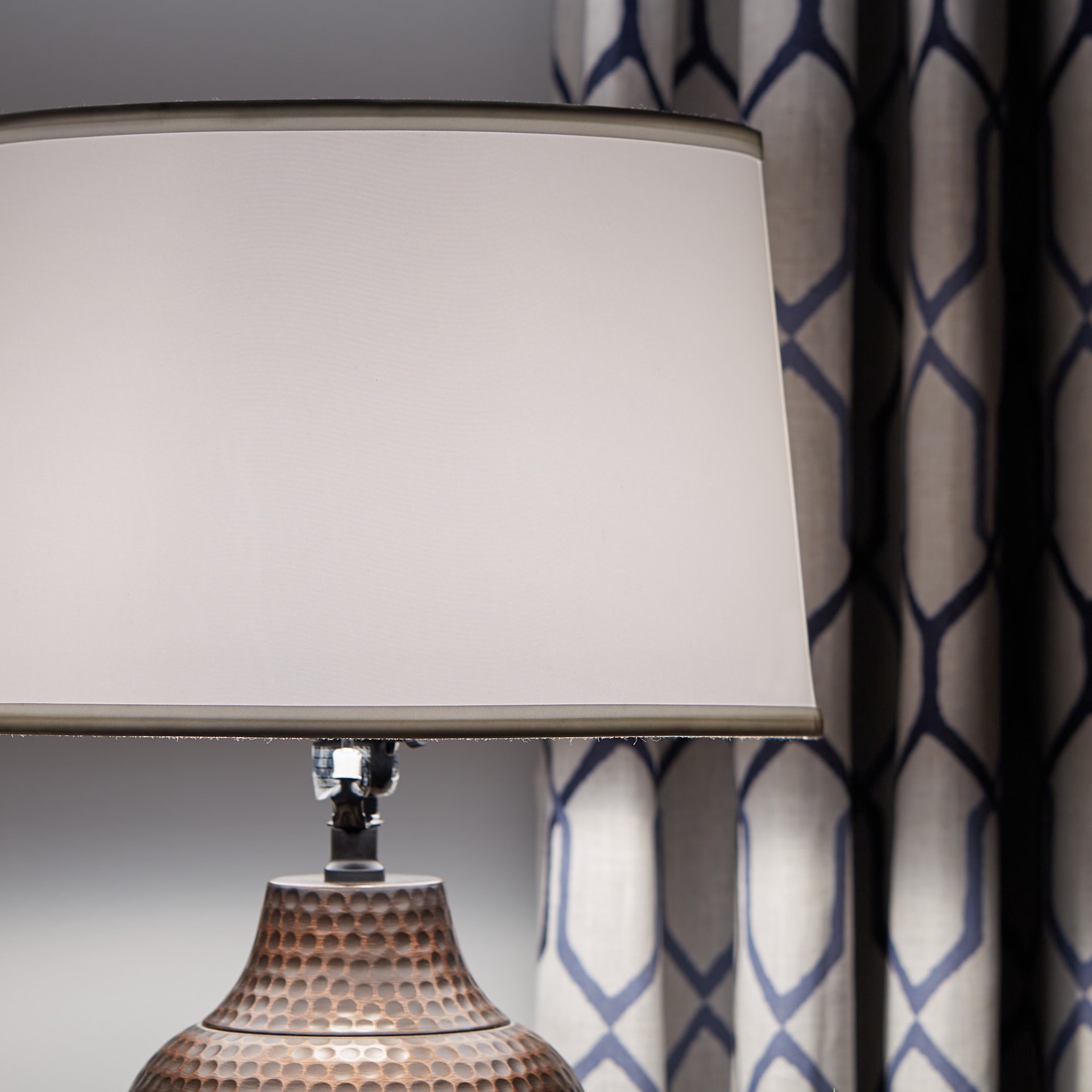 slide 2 of 6, allen + roth 10-in x 15-in White Fabric Drum Lamp Shade, 1 ct