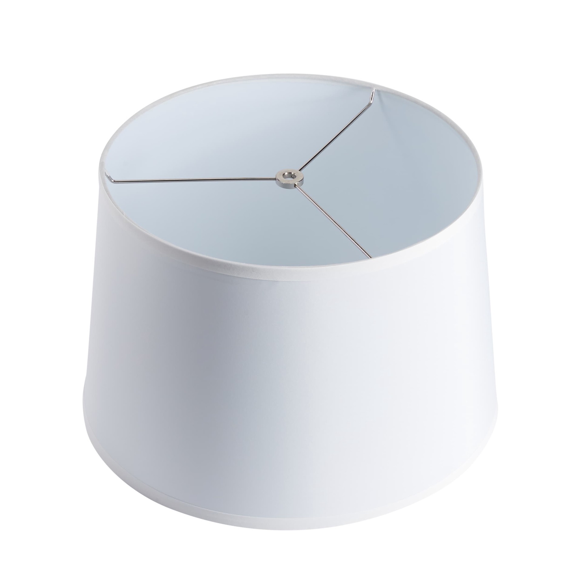 slide 5 of 6, allen + roth 10-in x 15-in White Fabric Drum Lamp Shade, 1 ct