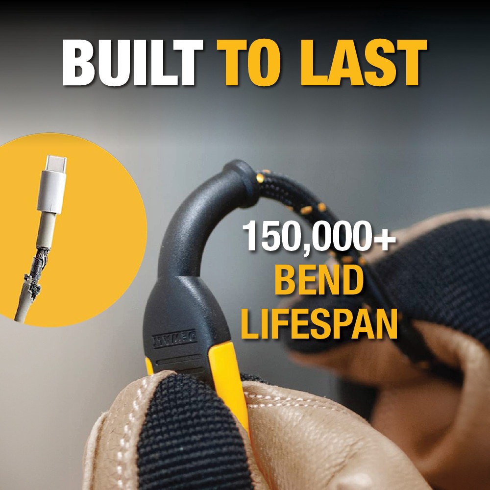 slide 6 of 6, DEWALT 10-ft USB Lightning Black Cable, 1 ct