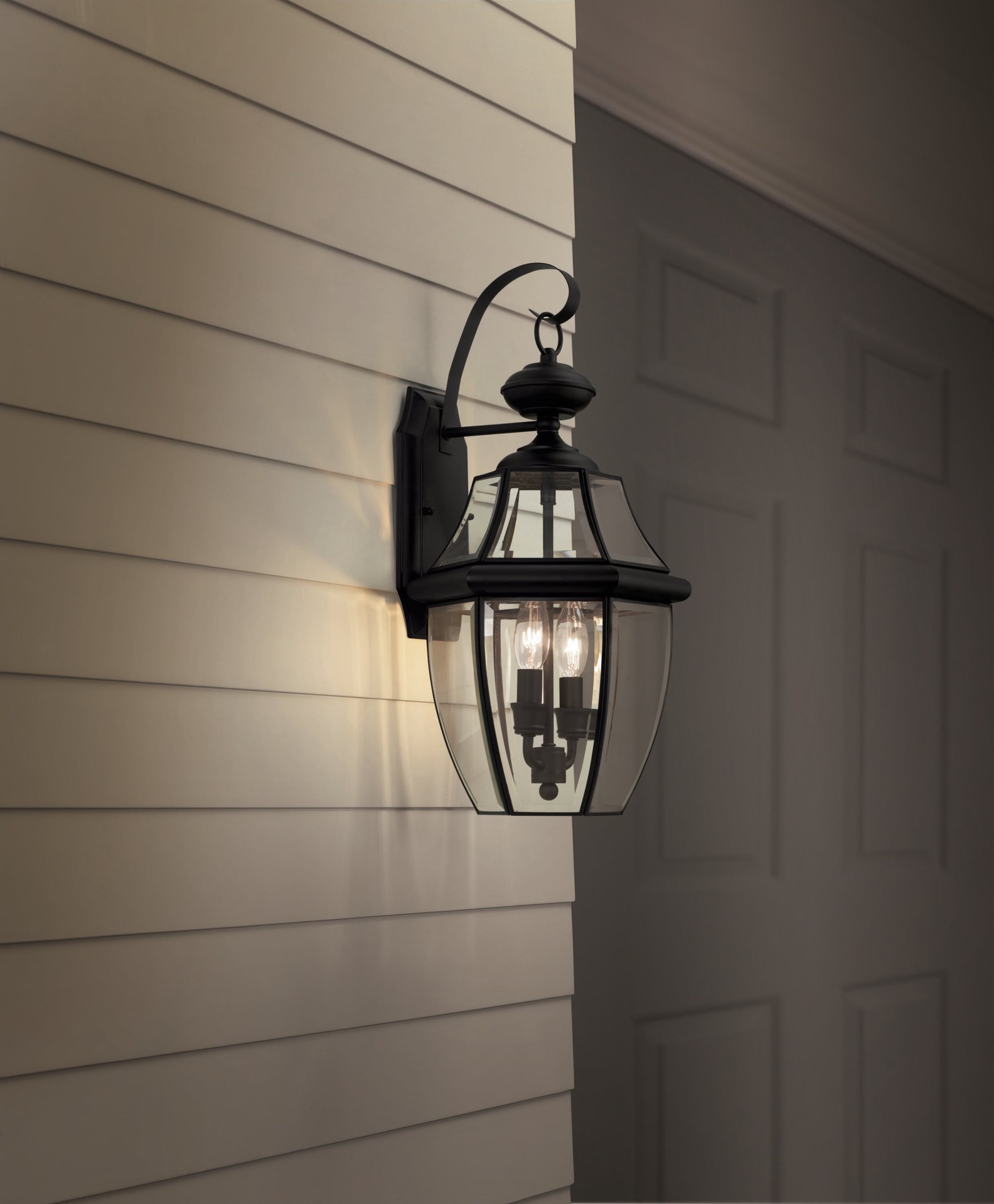 slide 5 of 6, allen + roth Brayden 2 -Light 20.50-in H Matte Black Hardwired Outdoor Wall Light, 1 ct