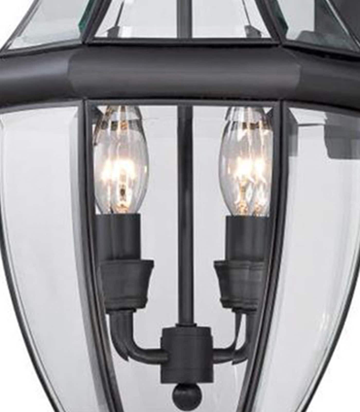 slide 6 of 6, allen + roth Brayden 2 -Light 20.50-in H Matte Black Hardwired Outdoor Wall Light, 1 ct