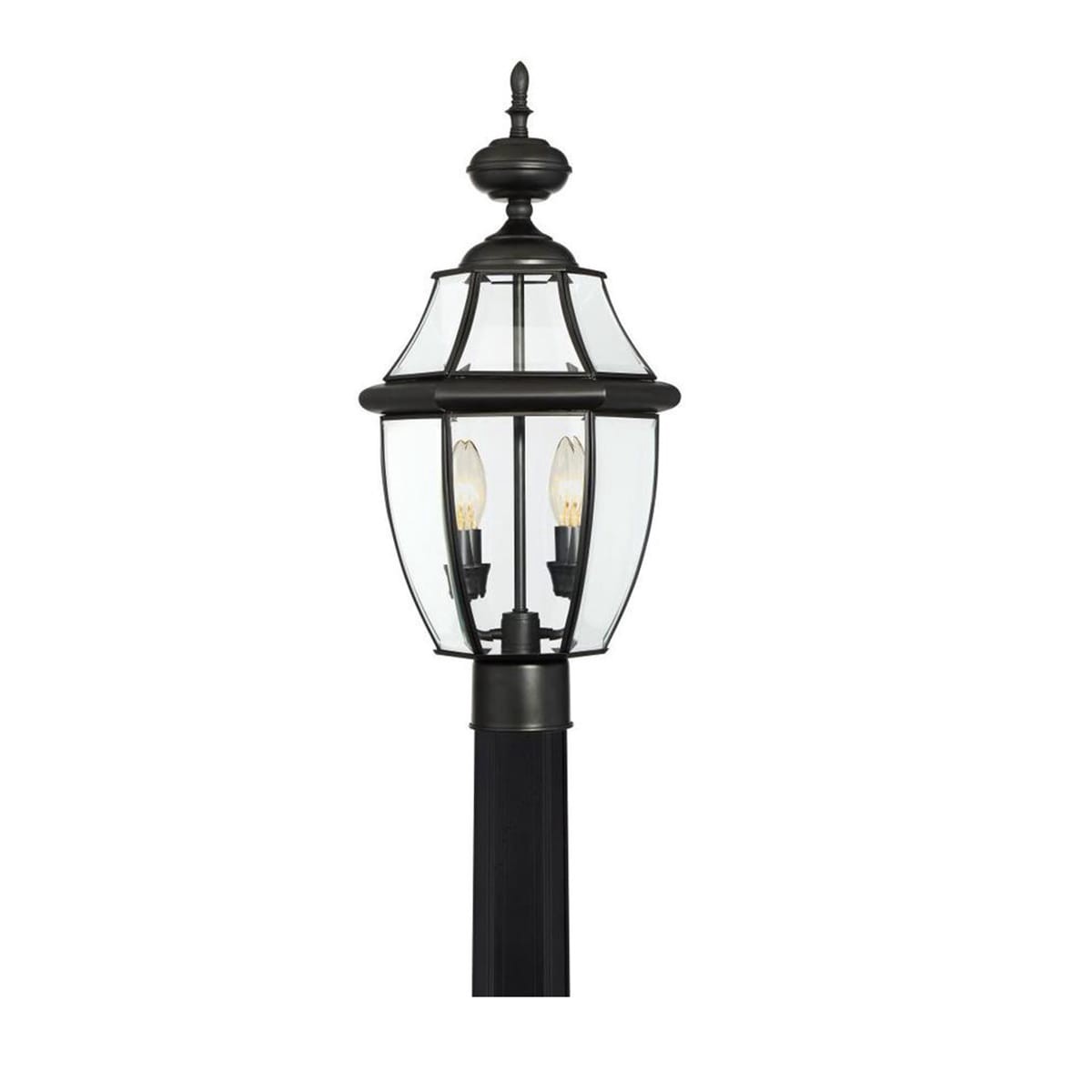 slide 3 of 6, allen + roth Brayden 21.63-in Matte black Traditional Outdoor Light post lantern, 1 ct