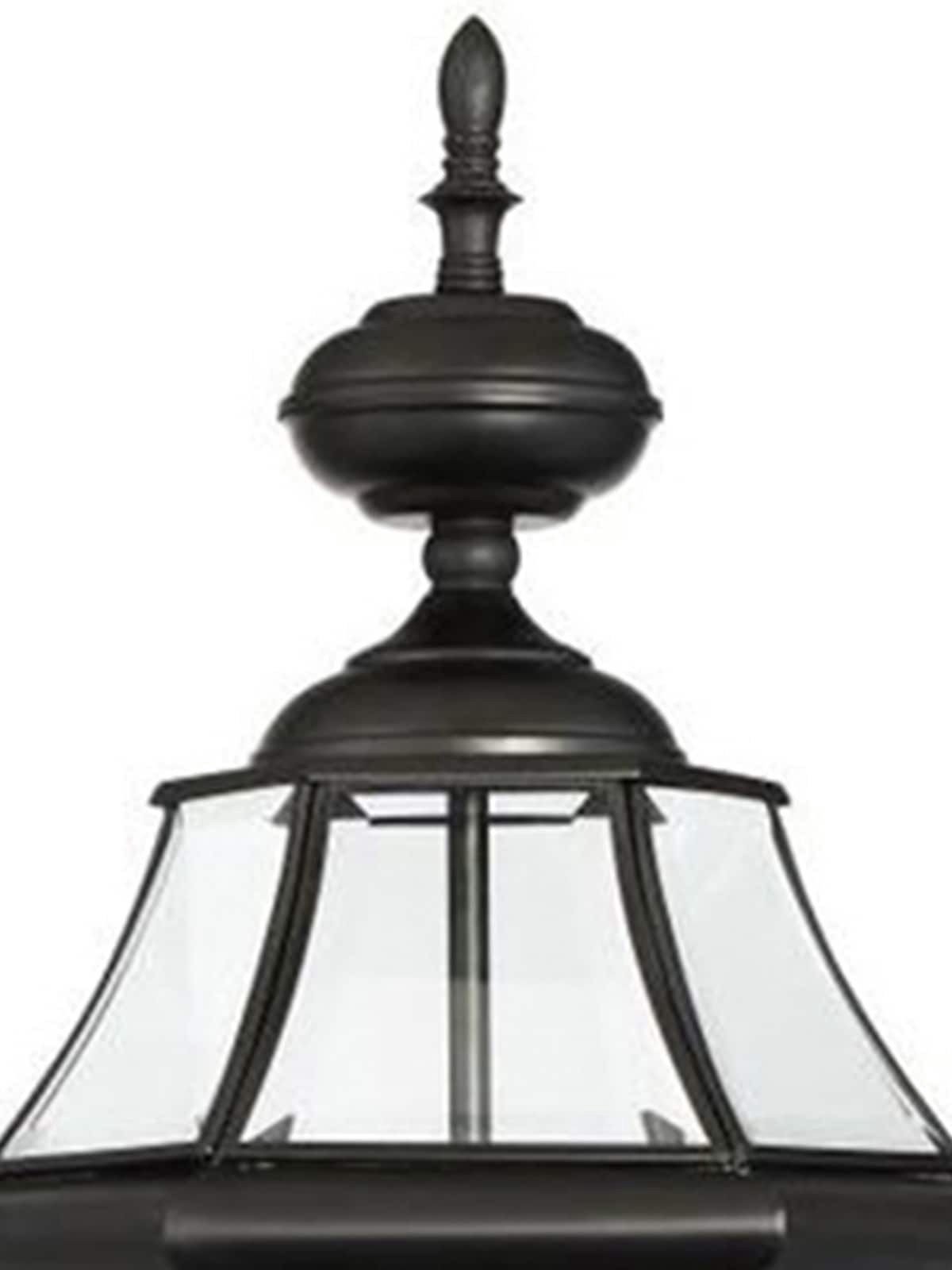 slide 5 of 6, allen + roth Brayden 21.63-in Matte black Traditional Outdoor Light post lantern, 1 ct