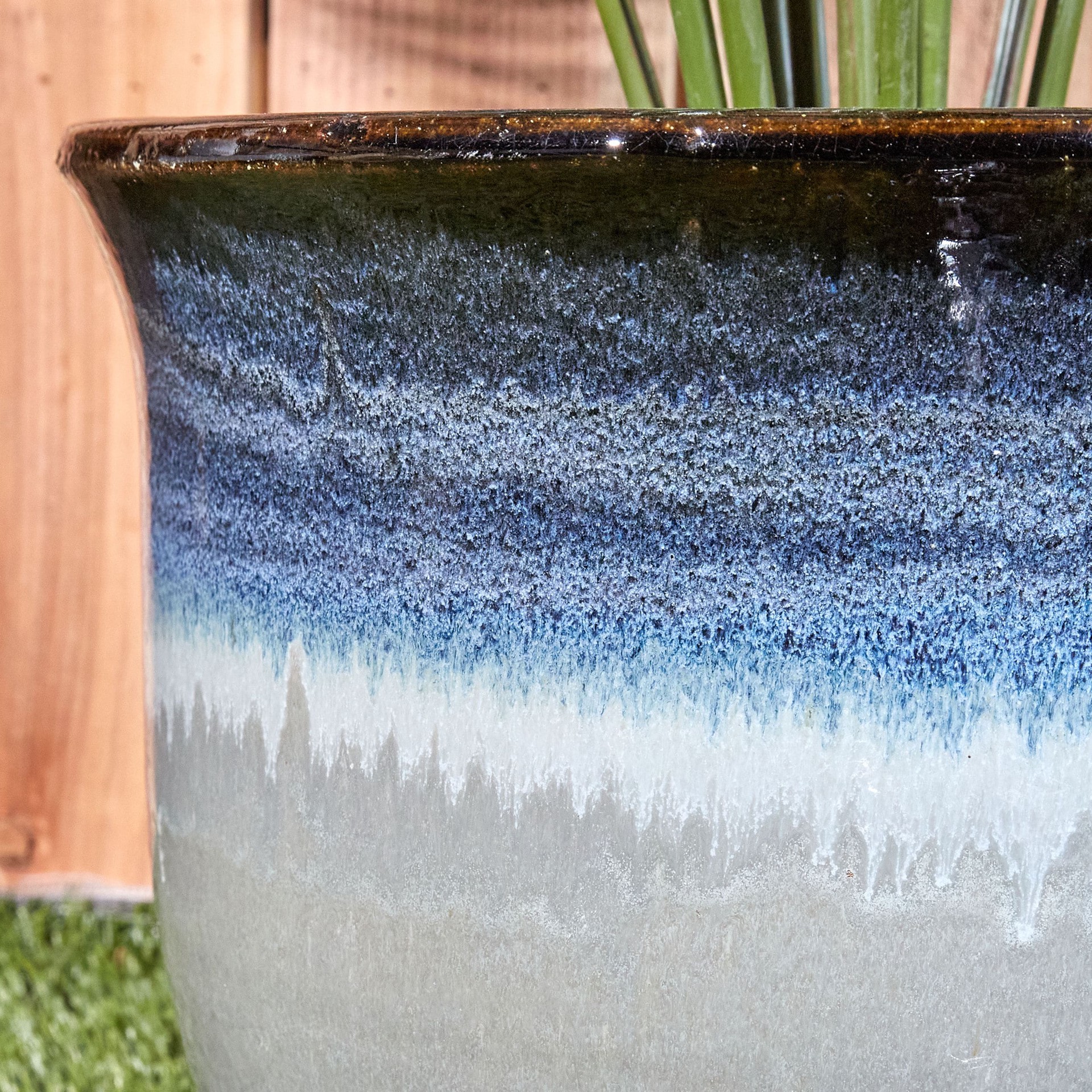 slide 2 of 6, allen + roth Round 12.6-in W x 12.6-in L Multiple colors/finishes Ceramic Outdoor Planter, 1 ct