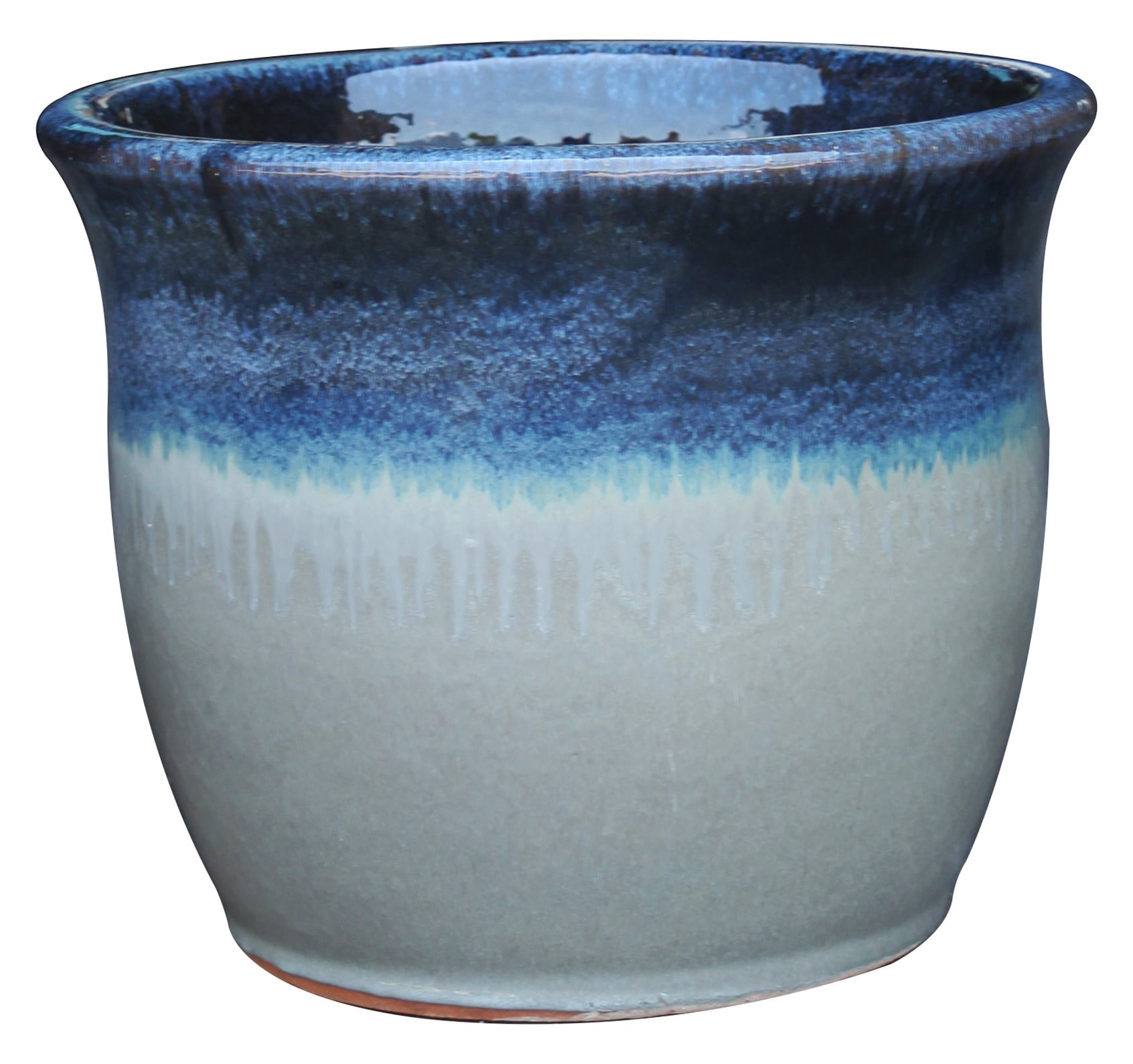 slide 1 of 6, allen + roth Round 12.6-in W x 12.6-in L Multiple colors/finishes Ceramic Outdoor Planter, 1 ct