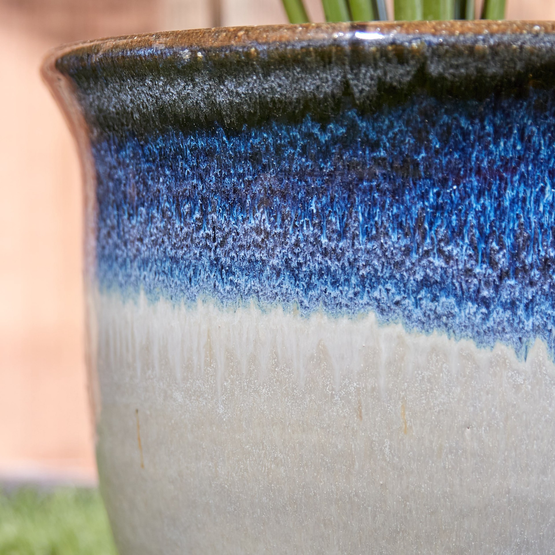 slide 2 of 6, allen + roth Round 9.8-in W x 9.8-in L Multiple colors/finishes Ceramic Outdoor Planter, 1 ct