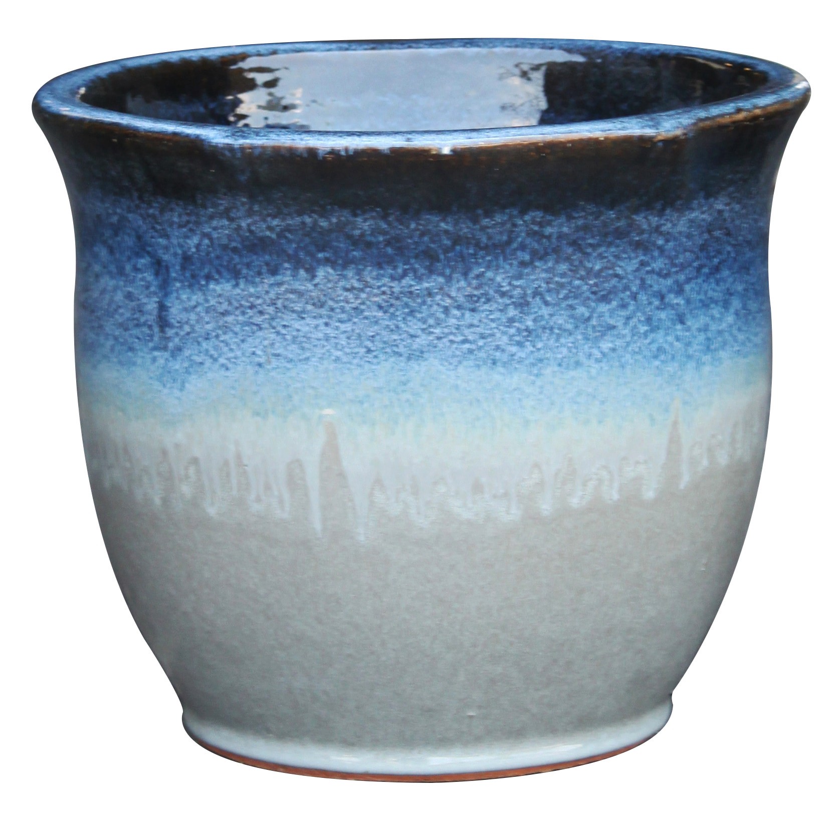 slide 1 of 6, allen + roth Round 9.8-in W x 9.8-in L Multiple colors/finishes Ceramic Outdoor Planter, 1 ct