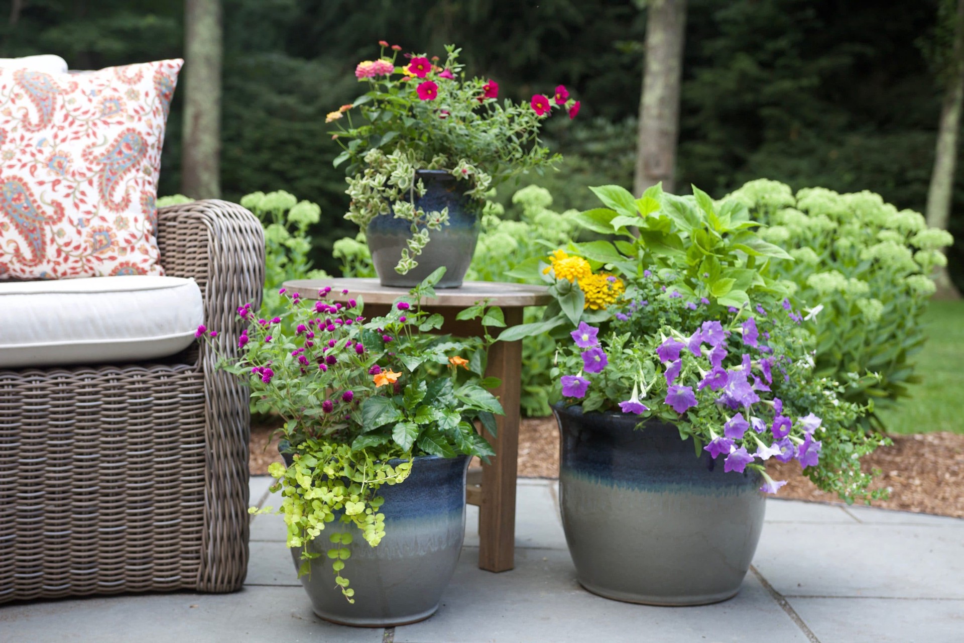 slide 6 of 6, allen + roth Round 7.2-in W x 7.2-in L Multiple colors/finishes Ceramic Outdoor Planter, 1 ct