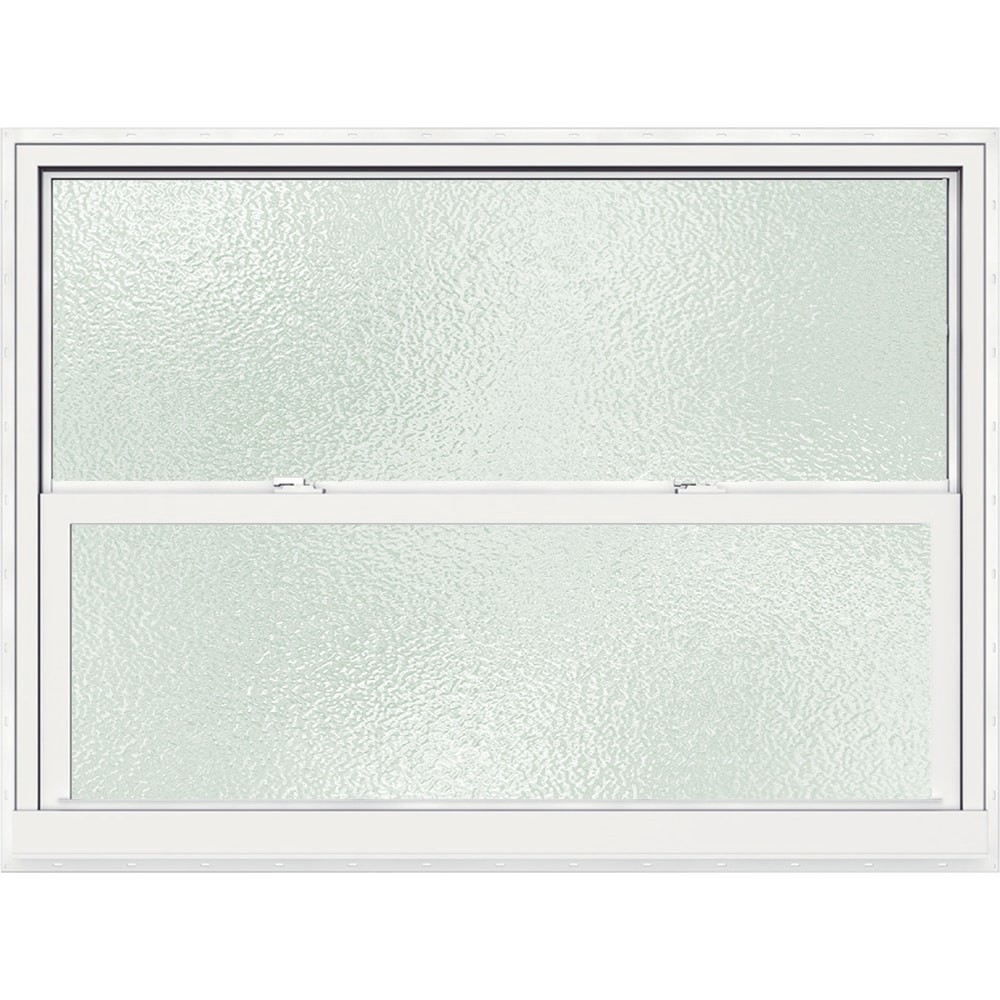 slide 2 of 6, JELD-WEN Premium Atlantic Vinyl 35-3/4-in x 24-3/4-in White Exterior Vinyl New Construction Single Hung Window Low-E Double Pane Glass (Half Screen Included), 1 ct