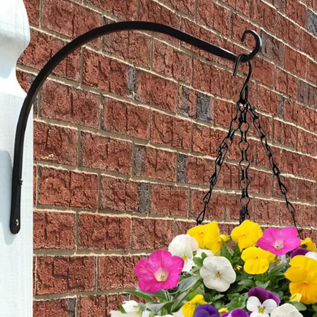 slide 4 of 6, Style Selections 12-in Black Steel Traditional Plant hook(s), 1 ct