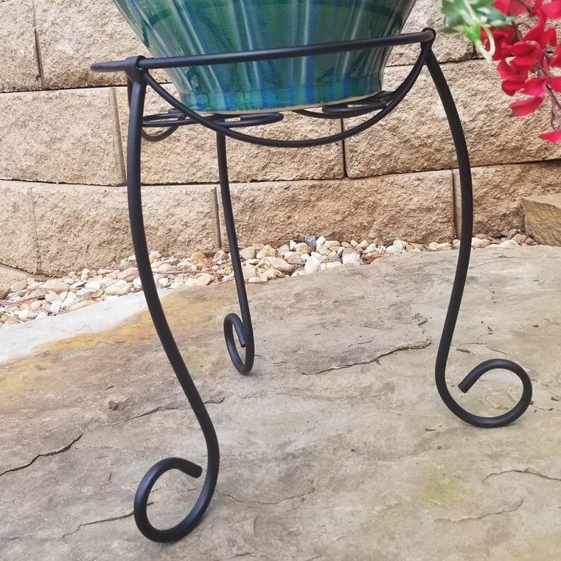 slide 3 of 6, Style Selections 15-in H x 11-in W Black Indoor/Outdoor Round Steel Plant Stand, 1 ct