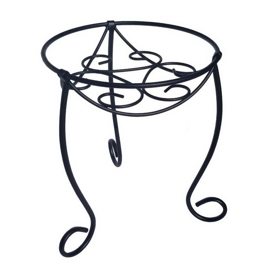 slide 1 of 6, Style Selections 15-in H x 11-in W Black Indoor/Outdoor Round Steel Plant Stand, 1 ct