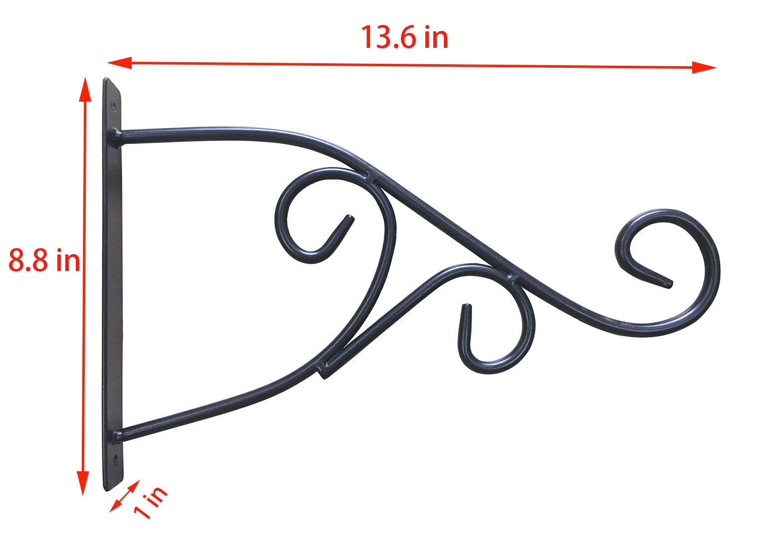 slide 2 of 6, Style Selections 13.75-in Black Steel Plant hook(s), 1 ct