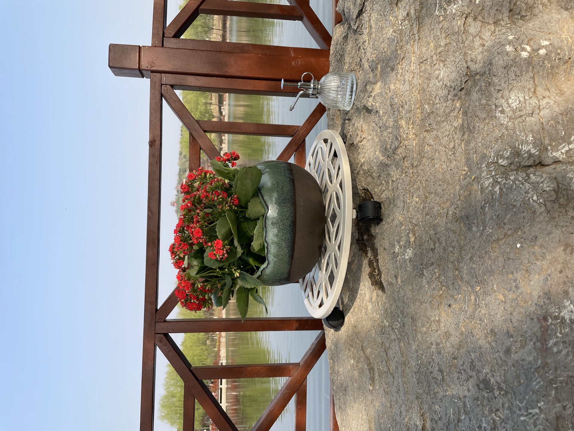 slide 2 of 4, allen + roth 17-in L x 17-in D x 2.7-in H Off-white Plant Caddy, 1 ct