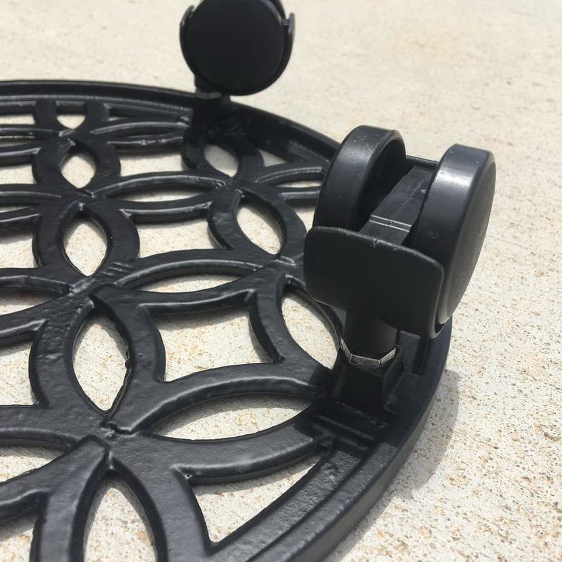 slide 2 of 6, allen + roth 12-in L x 12-in D x 2.7-in H Black Plant Caddy, 1 ct