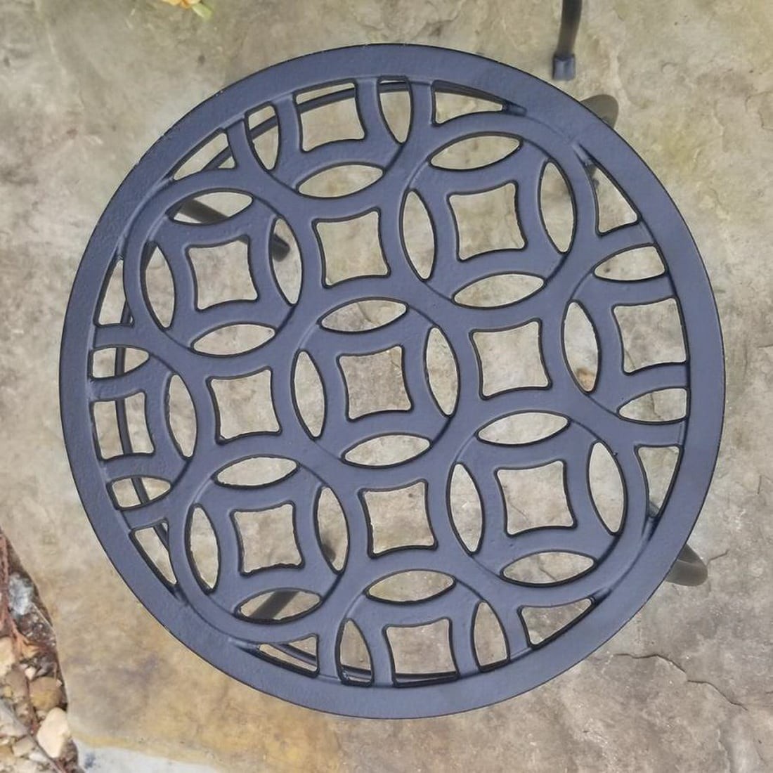 slide 2 of 6, allen + roth 9-in H x 12-in W Black Indoor/Outdoor Round Steel Plant Stand, 1 ct