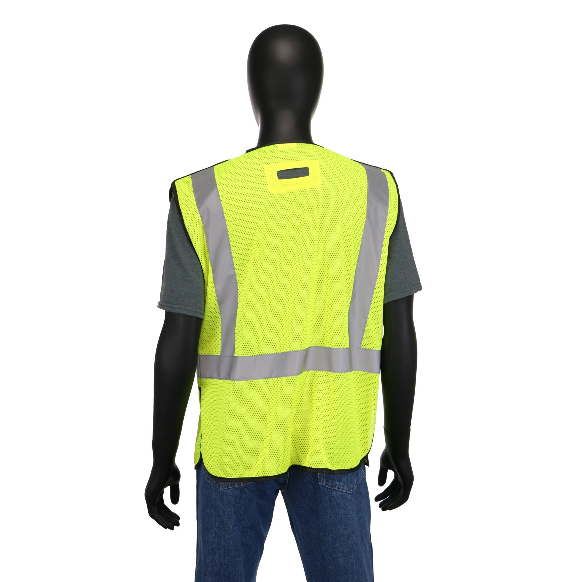 slide 4 of 6, Safety Works Yellow Polyester High Visibility Reflective Safety Vest, 1 ct