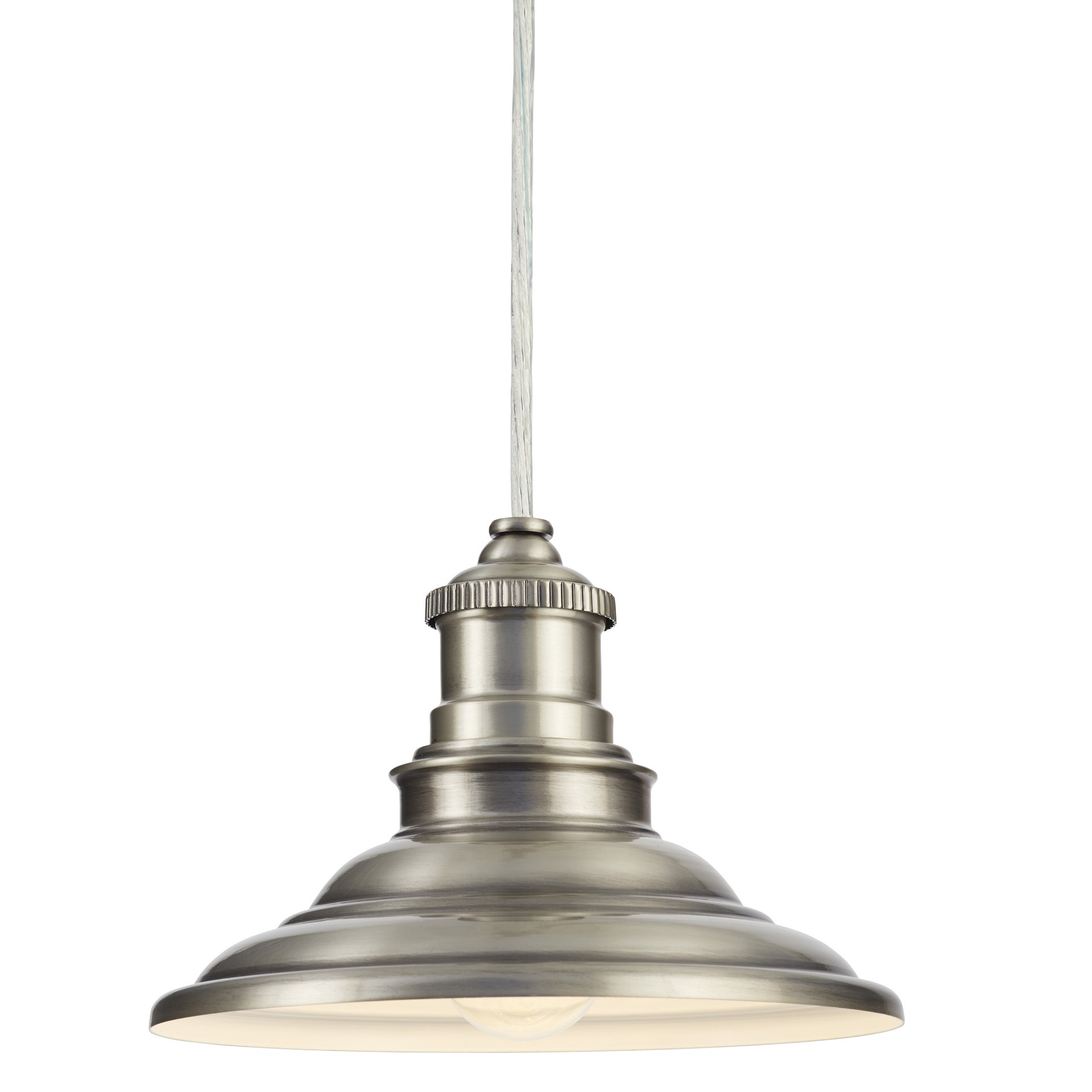 slide 2 of 6, allen + roth Hainsbrook 1 -Light Antique pewter Rustic Cone Mini Hanging Pendant light, 1 ct