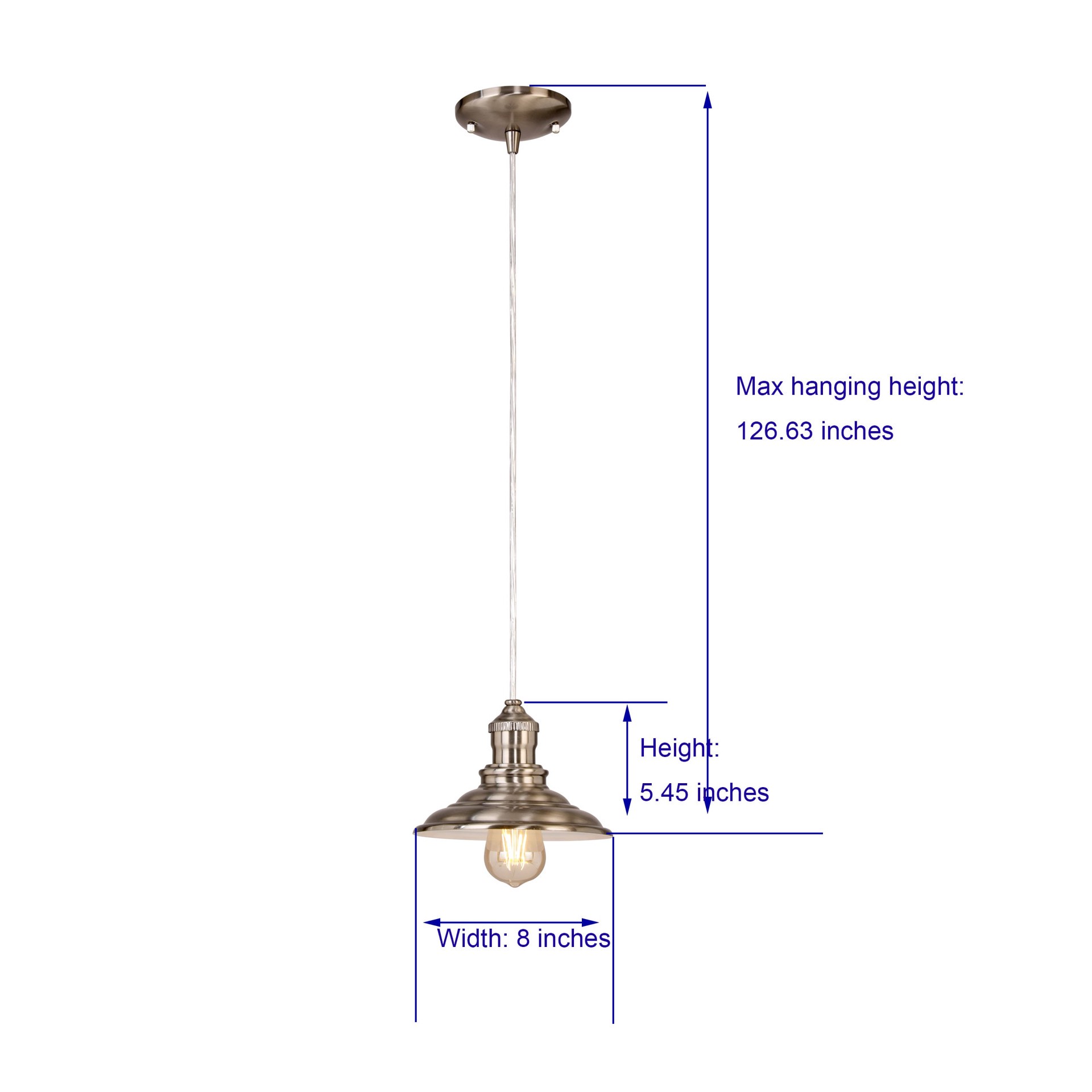 slide 5 of 6, allen + roth Hainsbrook 1 -Light Antique pewter Rustic Cone Mini Hanging Pendant light, 1 ct