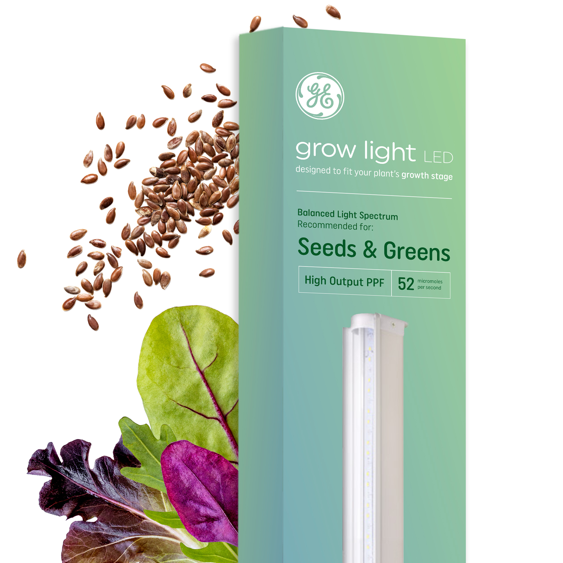 slide 1 of 6, GE 48.0-in 1 -Light White Balanced spectrum LED Grow light kit, 1 ct