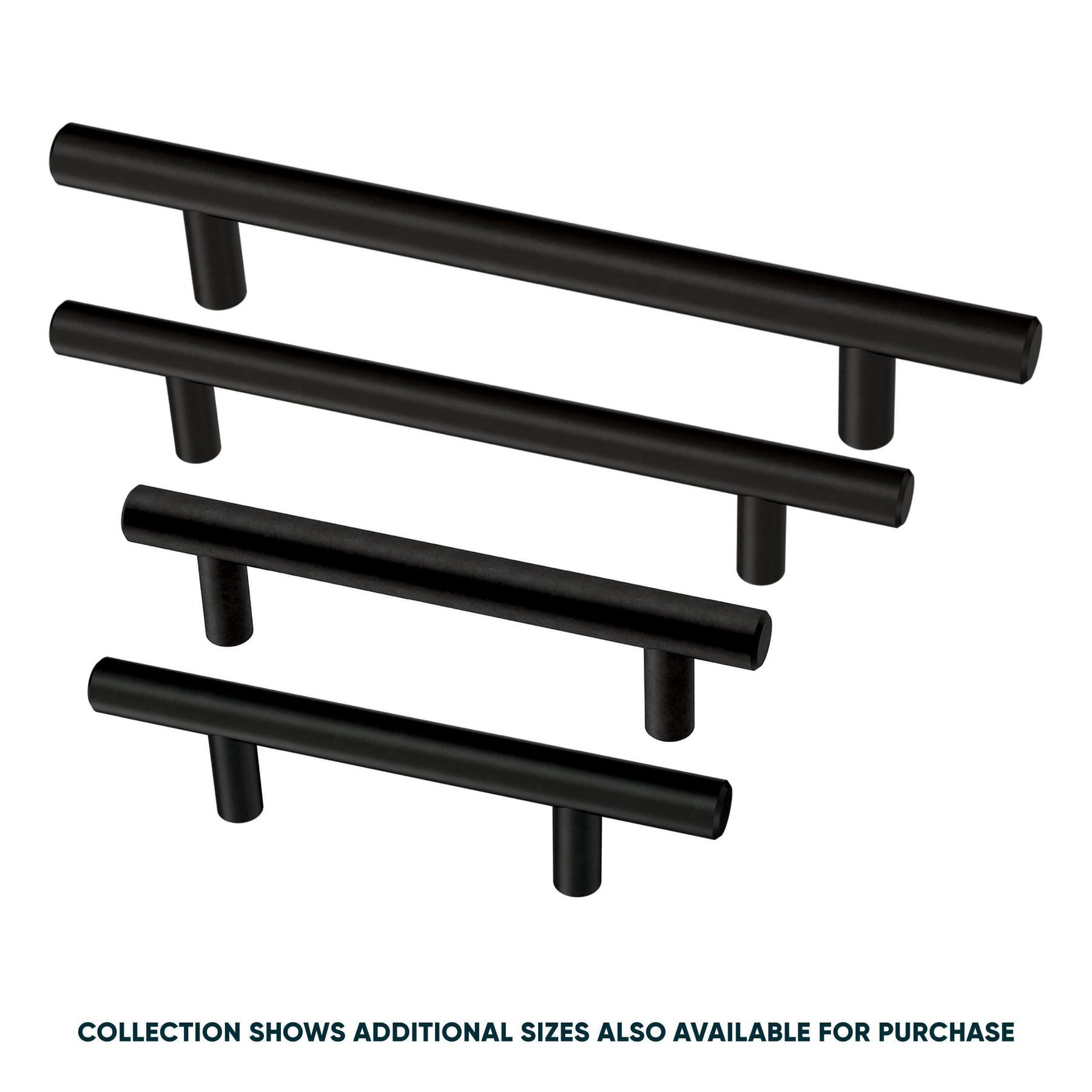 slide 3 of 6, Origin 21 Axel 3-in , 76mm Center to Center Solid Steel Matte Black Cylindrical Bar Drawer Pull, 1 ct