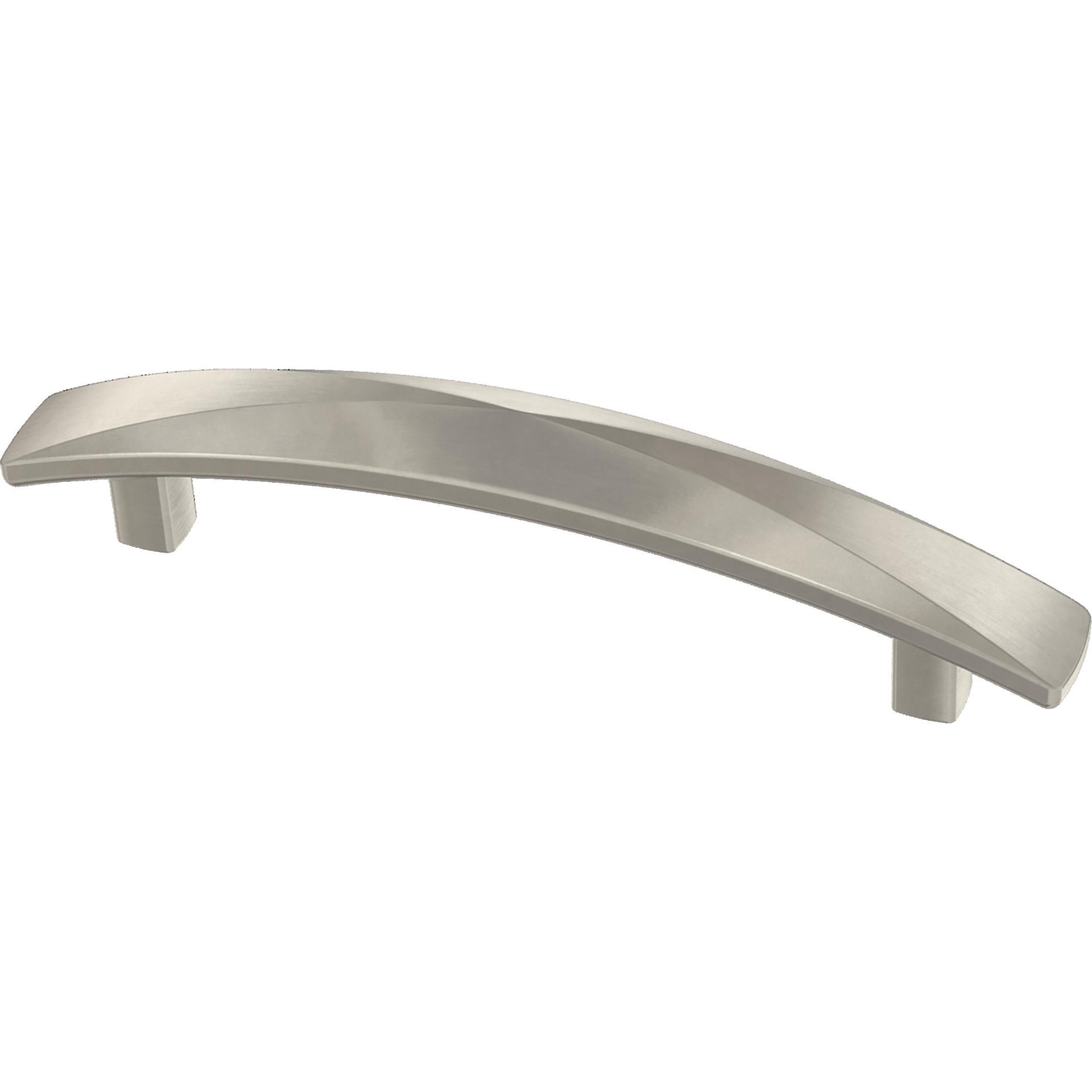 slide 1 of 6, allen + roth Fairchild 3-3/4-in , 96mm Center to Center Satin Nickel Arch Bar Drawer Pull, 1 ct