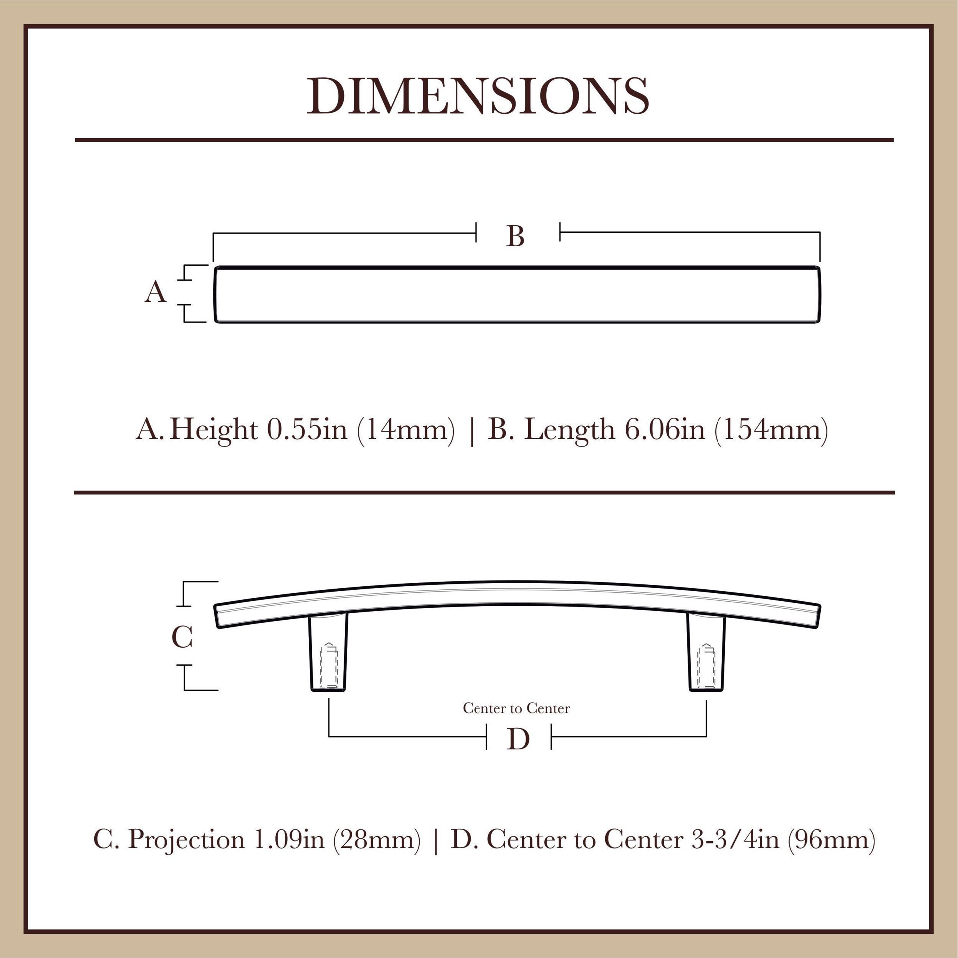 slide 5 of 6, allen + roth Amelia 3-3/4-in , 96mm Center to Center Bronze with Copper Highlights Arch Bar Drawer Pull, 1 ct
