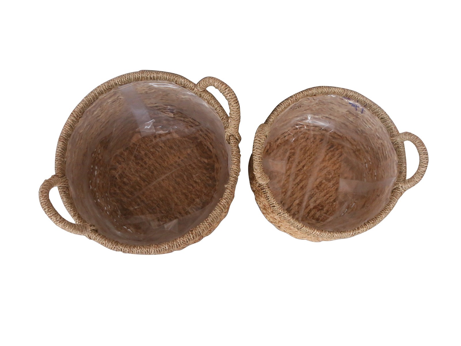 slide 6 of 6, allen + roth 2 -Pack Round 15.75-in W x 15.75-in L Brown Wicker Indoor Planter, 1 ct