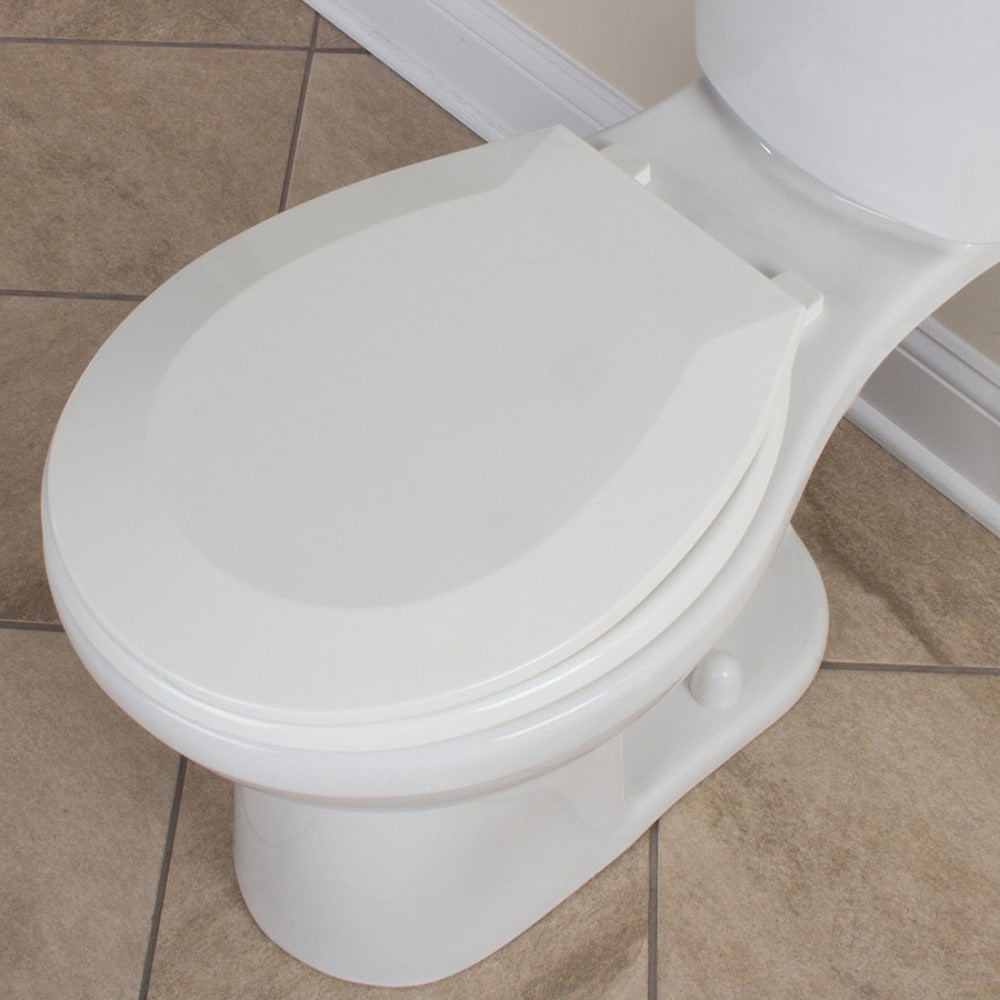 slide 4 of 5, Project Source Plastic White Round Toilet Seat, 1 ct