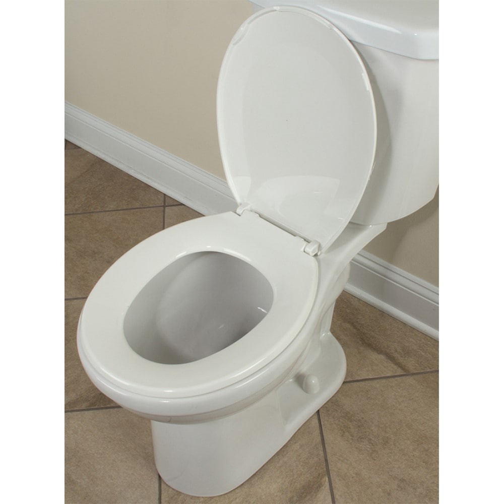 slide 5 of 5, Project Source Plastic White Round Toilet Seat, 1 ct