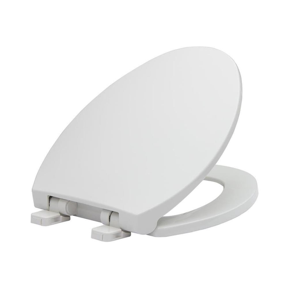 slide 2 of 6, Project Source Plastic White Elongated Soft Close Toilet Seat, 1 ct