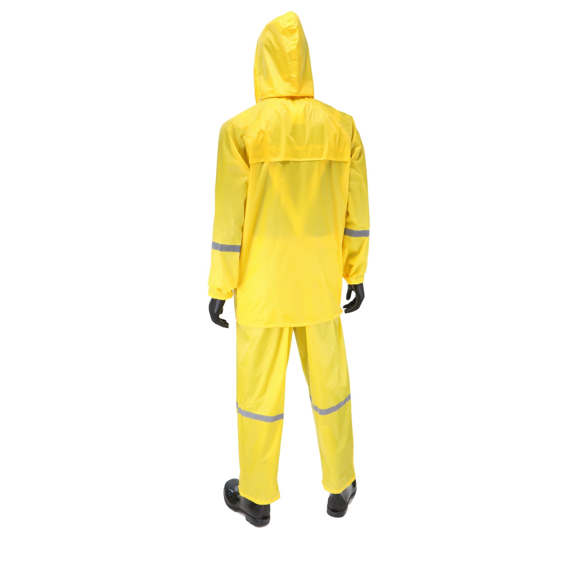 slide 3 of 5, Safety Works 3-Piece Men's Large Yellow Rain Suit, 1 ct