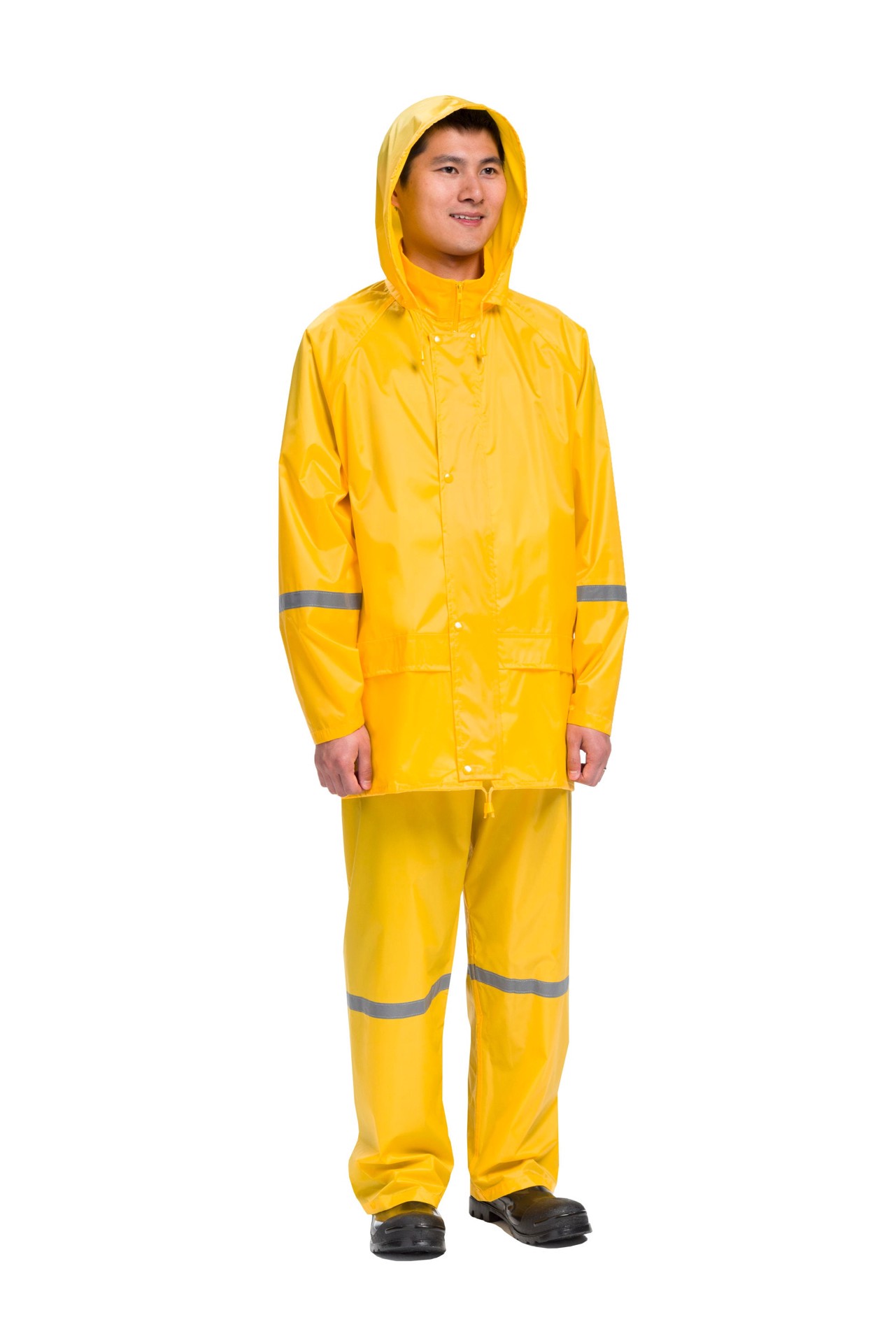 slide 4 of 5, Safety Works 3-Piece Men's Large Yellow Rain Suit, 1 ct
